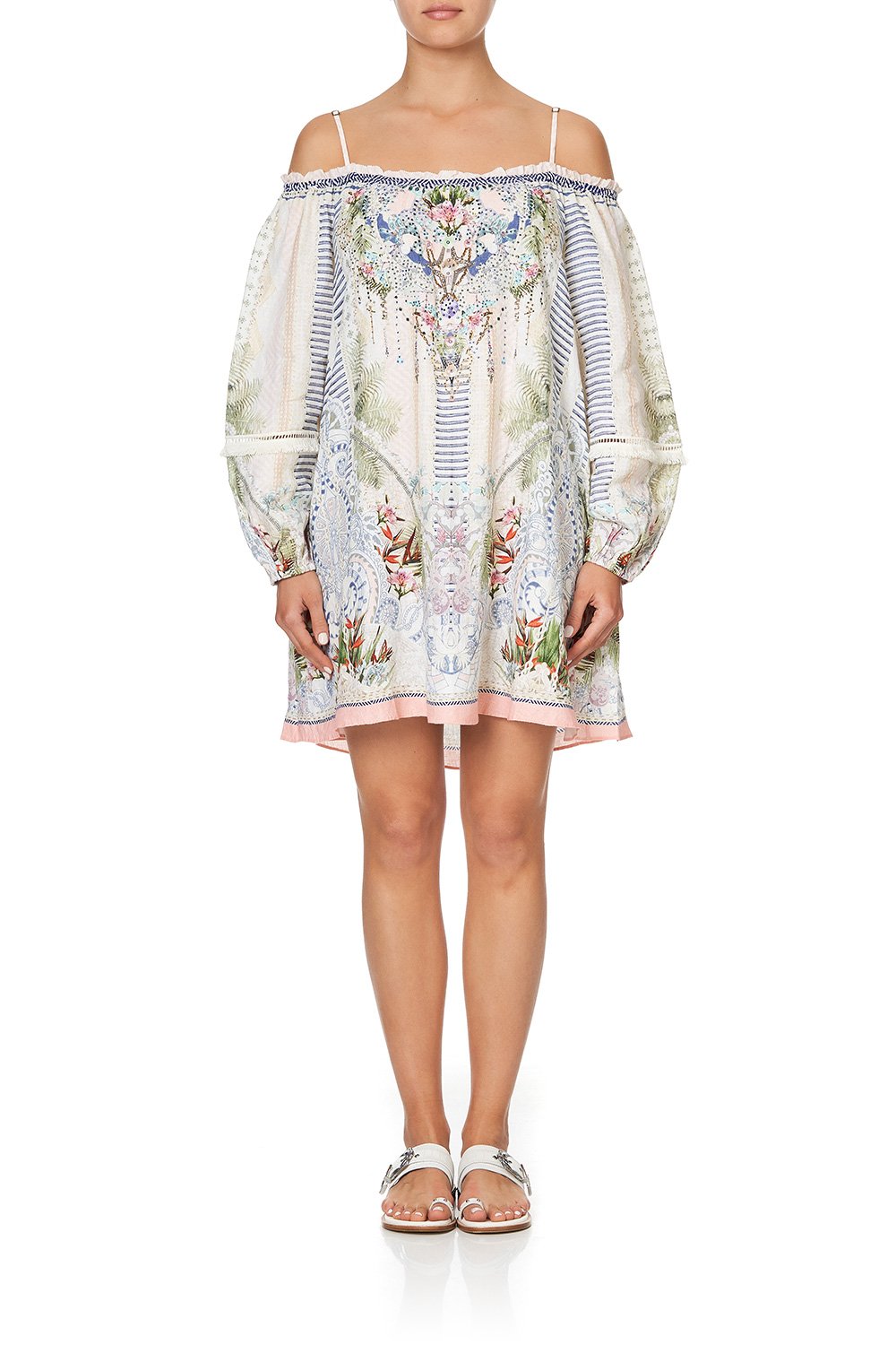 OFF SHOULDER DRESS WITH STRAPS BEACH SHACK