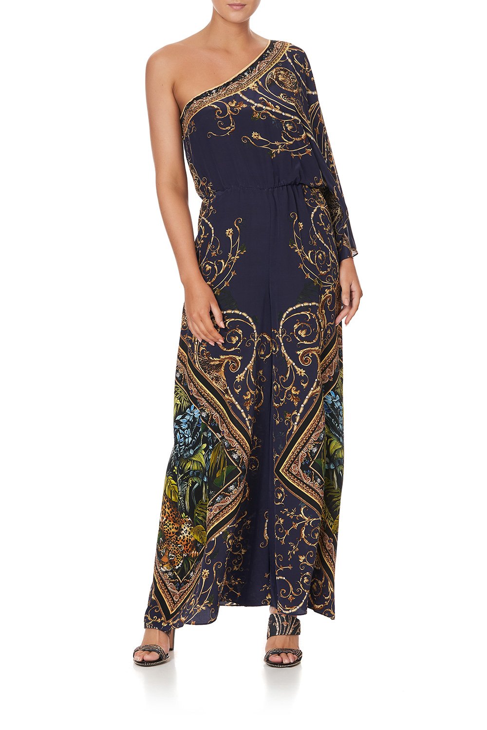 ONE SHOULDER FLARED JUMPSUIT SEVEN DAY WEEKEND