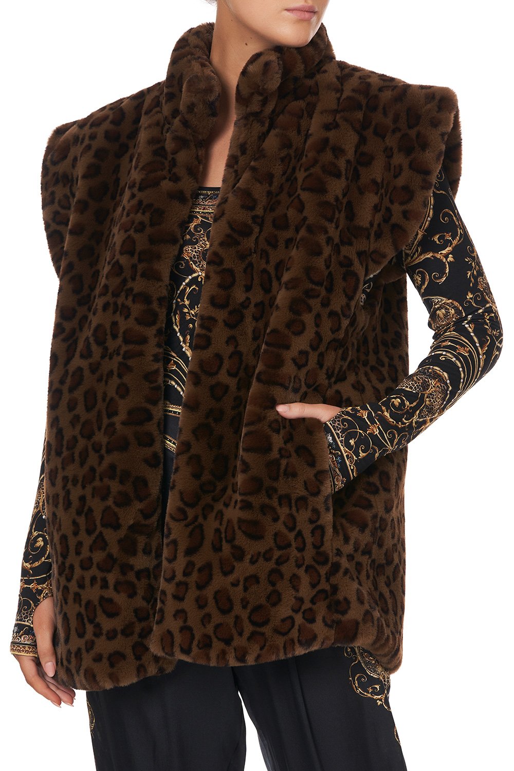 OVERSIZED FAUX FUR GILET - FLOW STUDIO 54