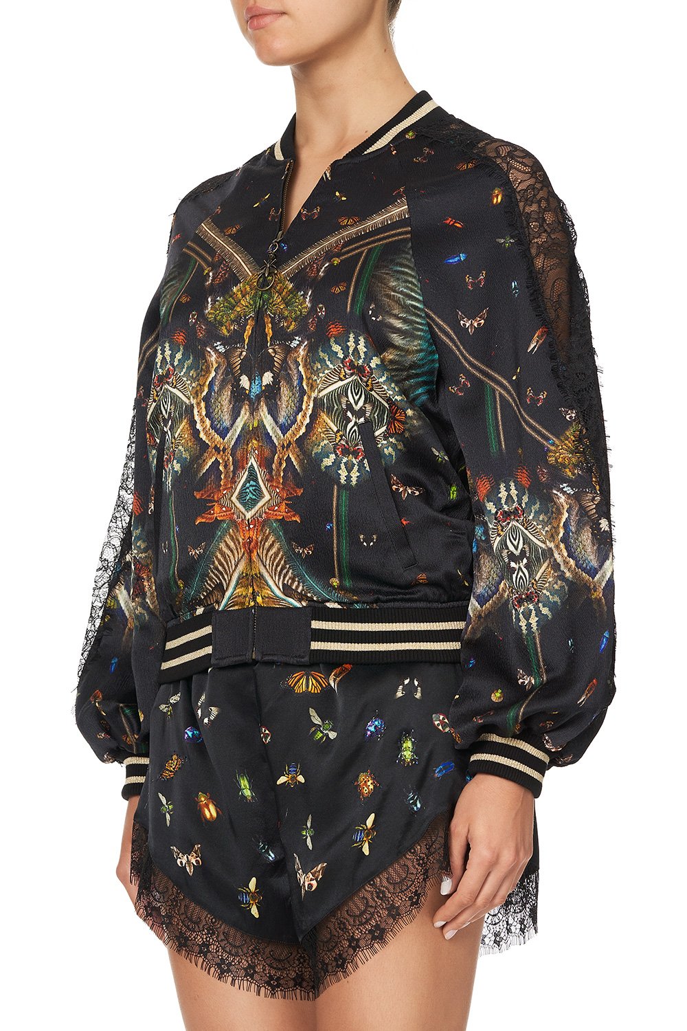 PANELLED SLEEVE BLOUSON BOMBER MATERNAL INSTINCT