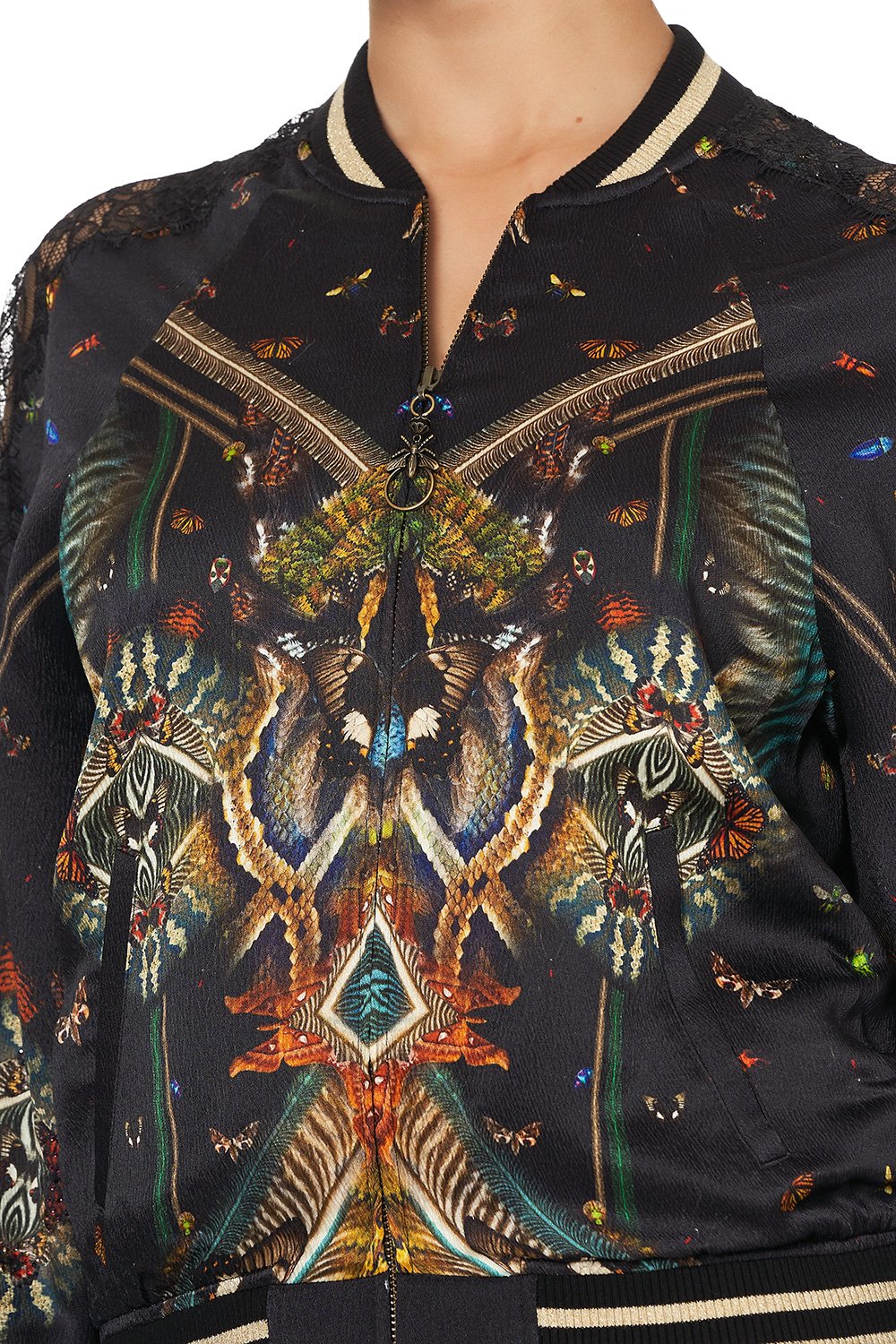 PANELLED SLEEVE BLOUSON BOMBER MATERNAL INSTINCT