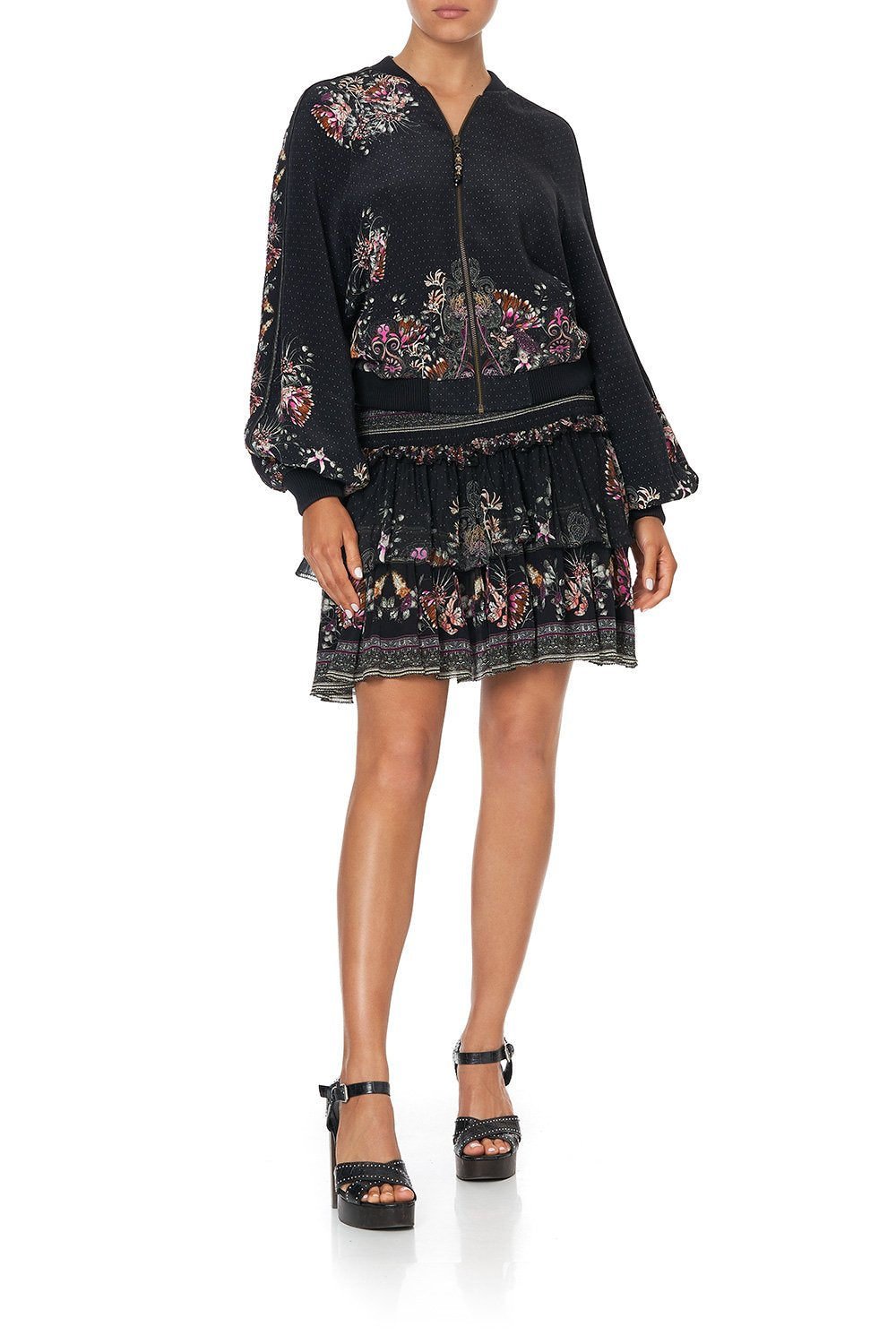 PANELLED SLEEVE BLOUSON BOMBER RESTLESS NIGHTS