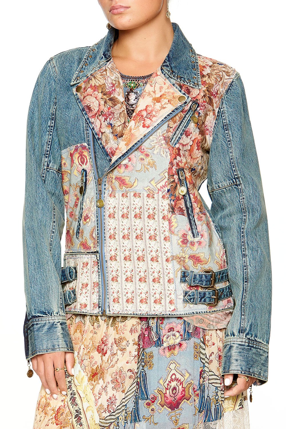 CAMILLA PATCHWORK DENIM JACKET JEANNE QUEEN