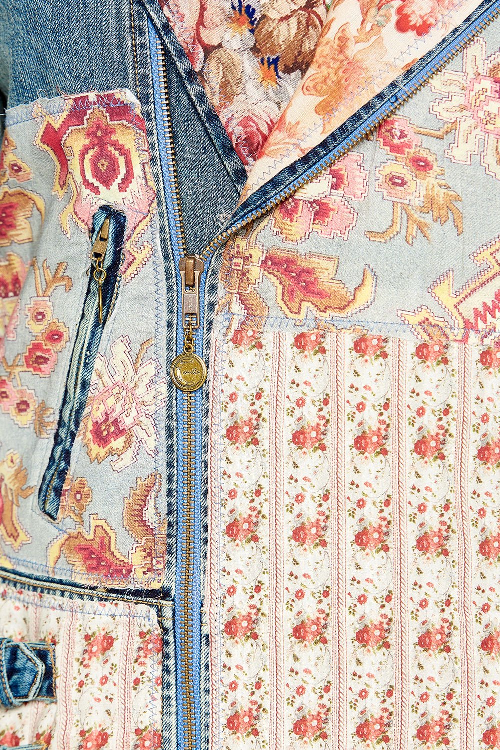 CAMILLA PATCHWORK DENIM JACKET JEANNE QUEEN