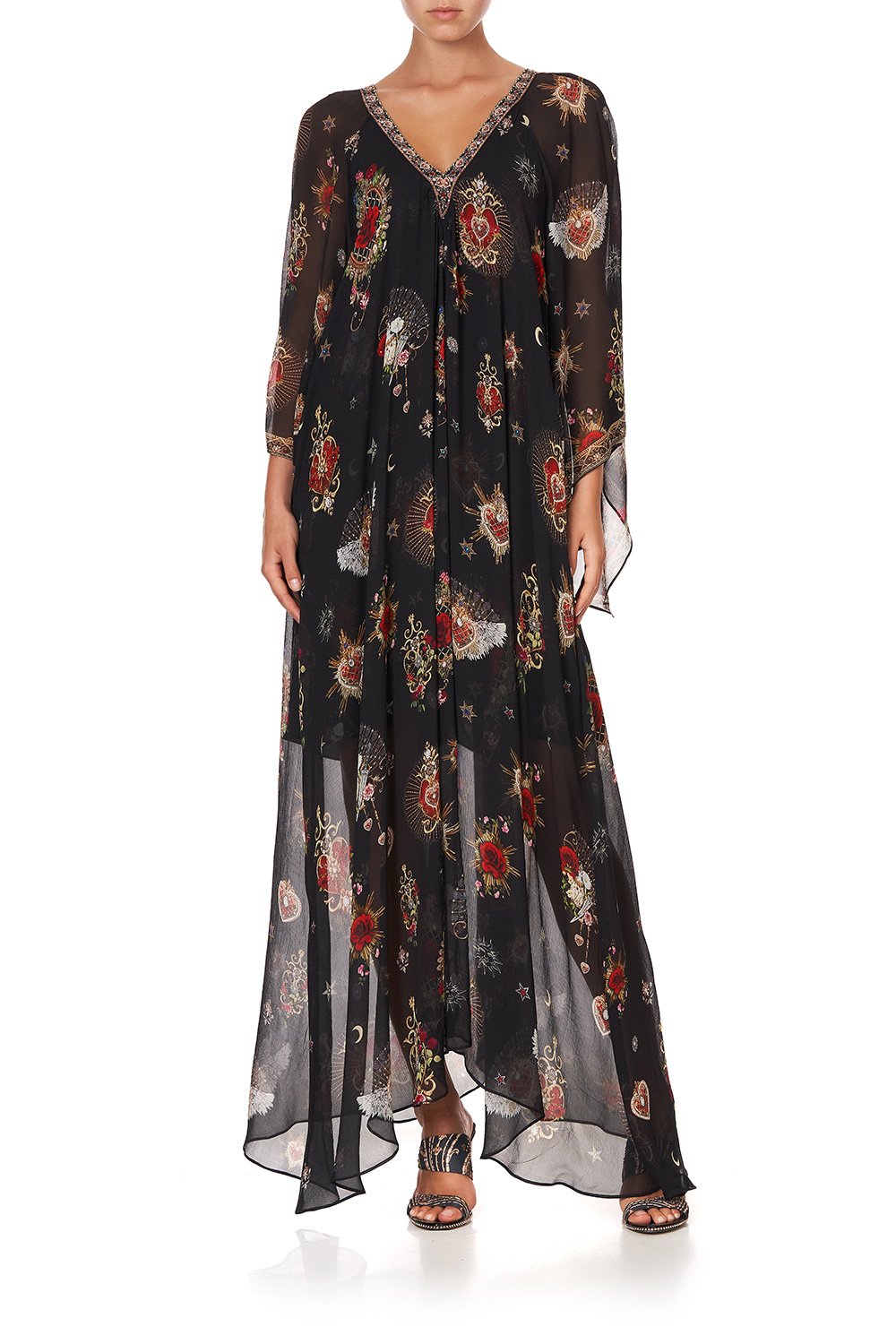 PLEAT SLEEVE LONG DRESS MONTAGUES CAPULET