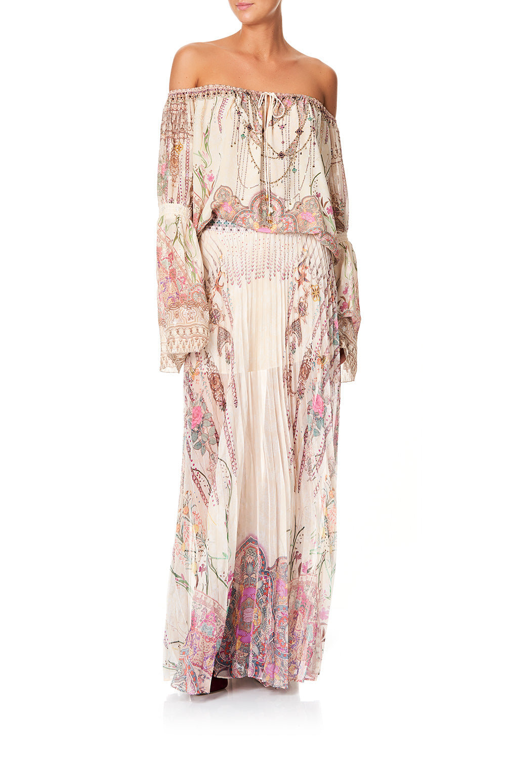 CAMILLA PLEATED FULL HEM SKIRT GOLDEN AGE