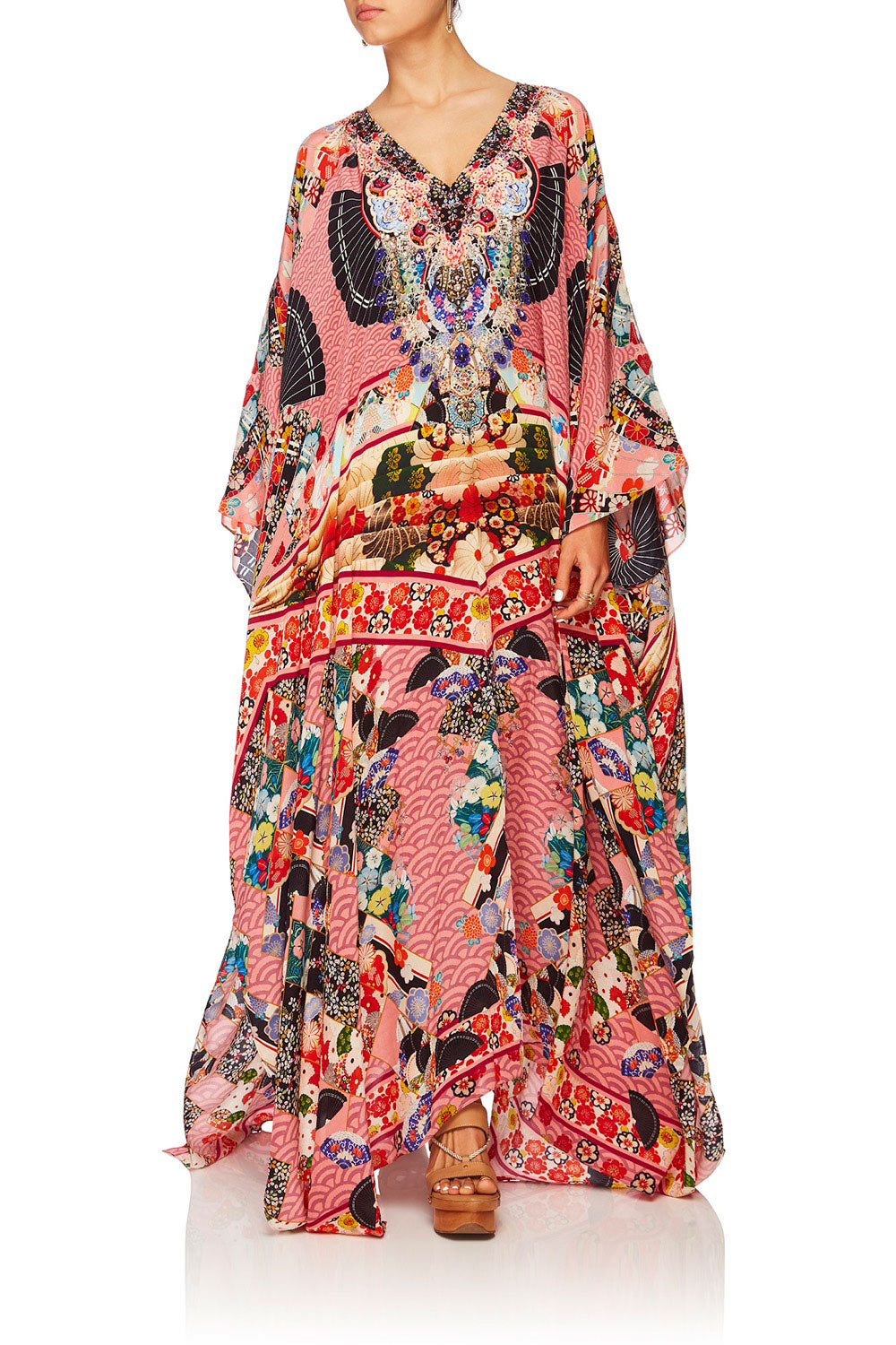 CAMILLA POSTCARDS FROM MARS SPLIT FRONT & SLEEVE KAFTAN