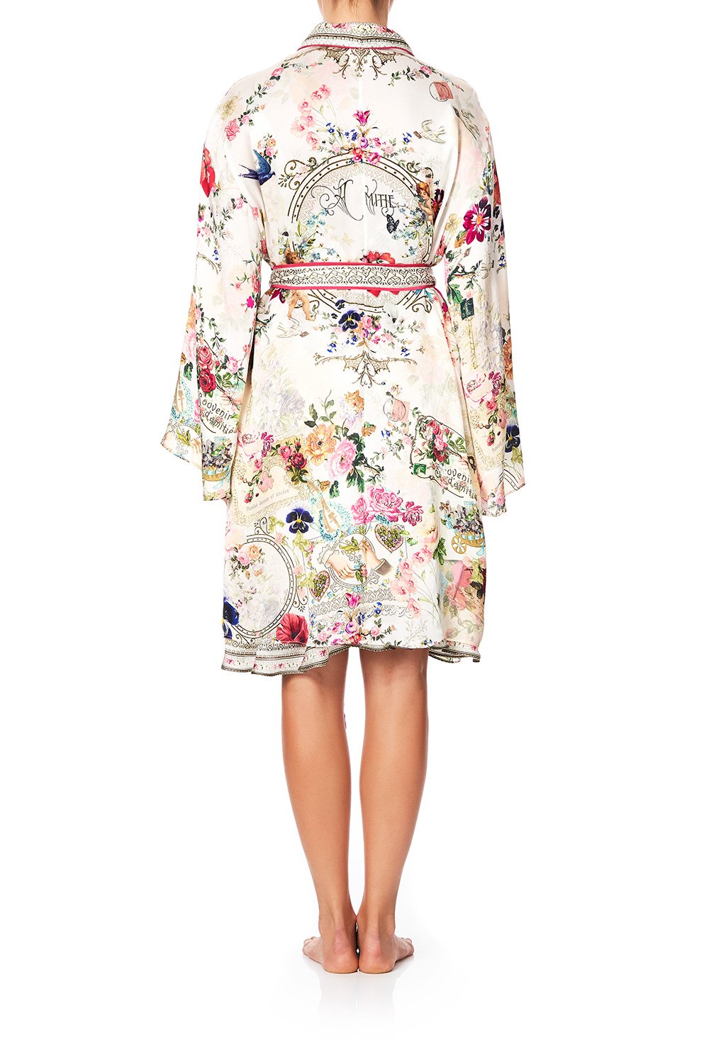 SLEEPWEAR FLARED SLEEVE DRESSING GOWN JARDIN POSTCARDS