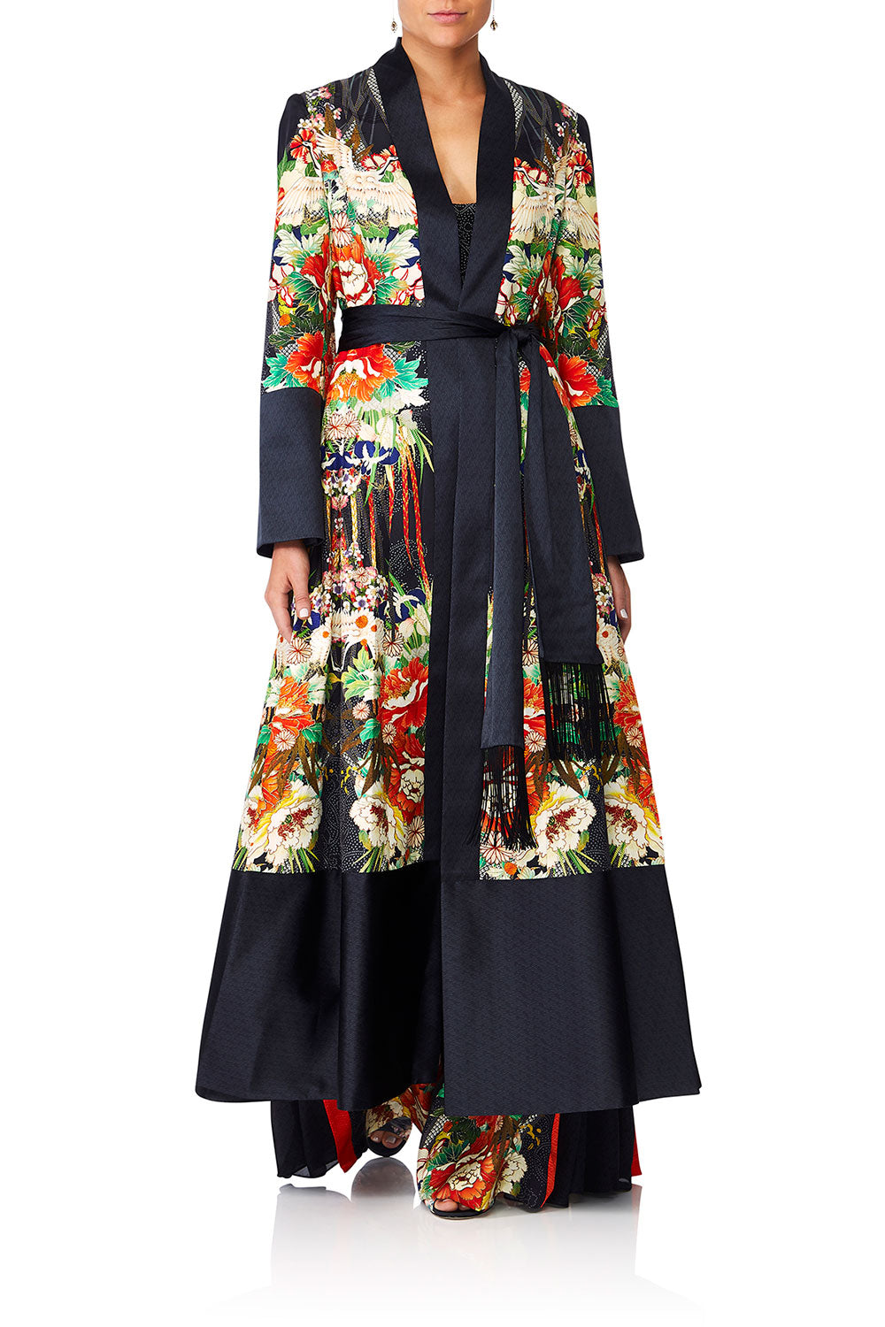 CAMILLA QUEEN OF KINGS KIMONO COAT WSPLITS
