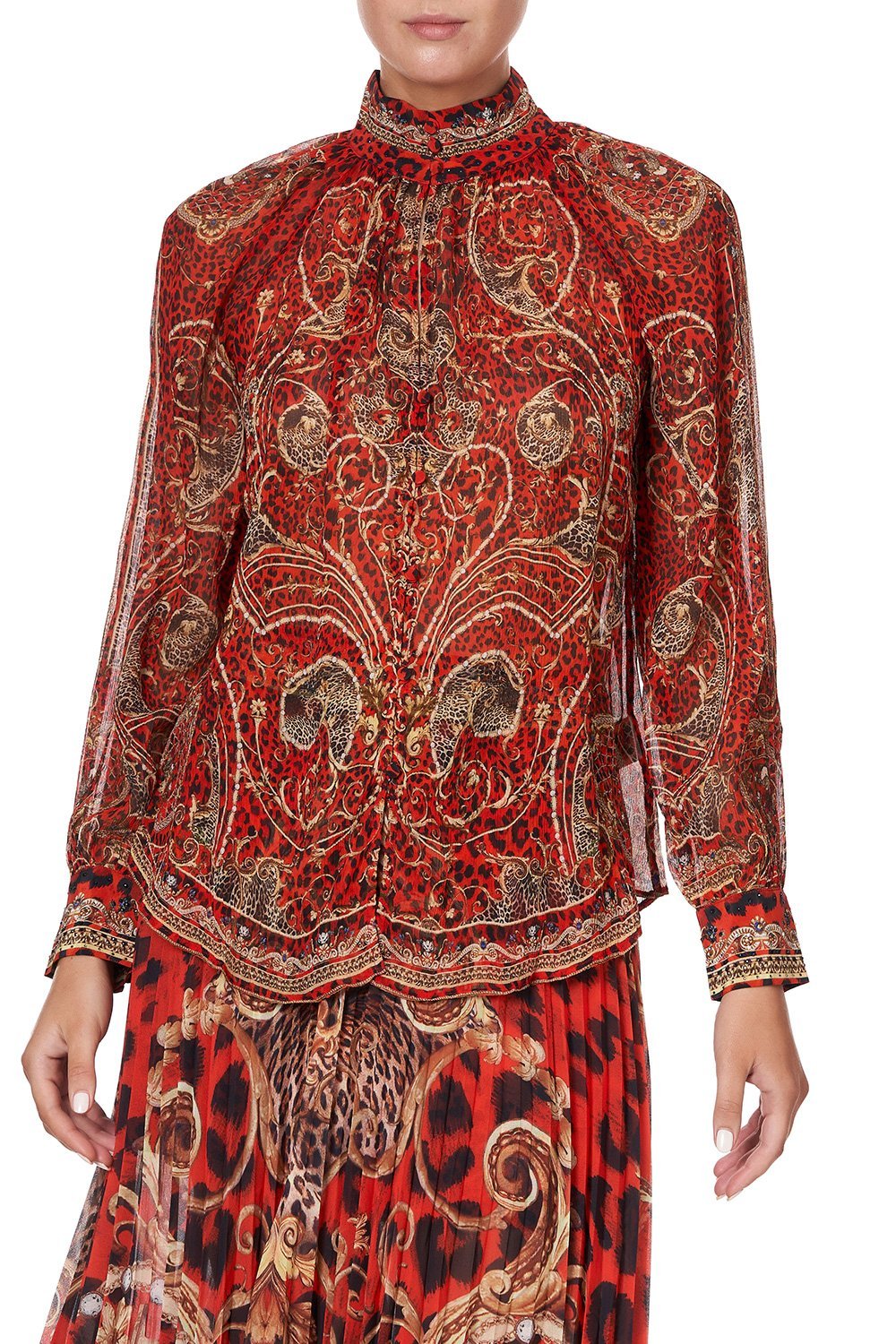 RAGLAN BUTTON UP SHIRT SLAVE TO THE RHYTHM