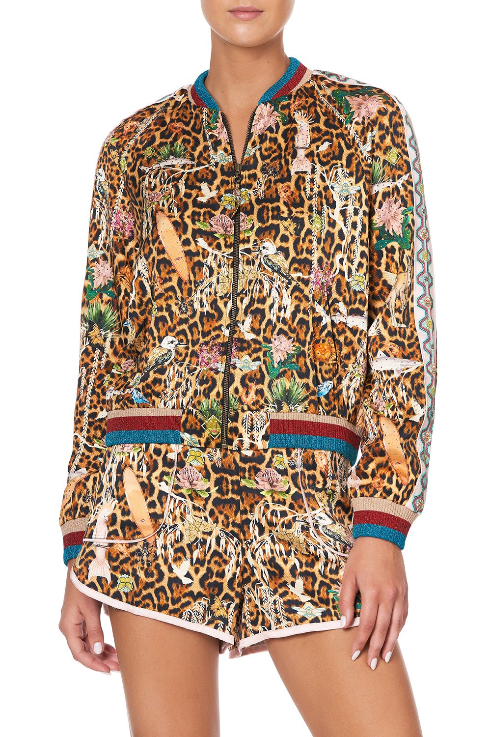 RAGLAN SLEEVE BOMBER JACKET FAUNA ELECTRO