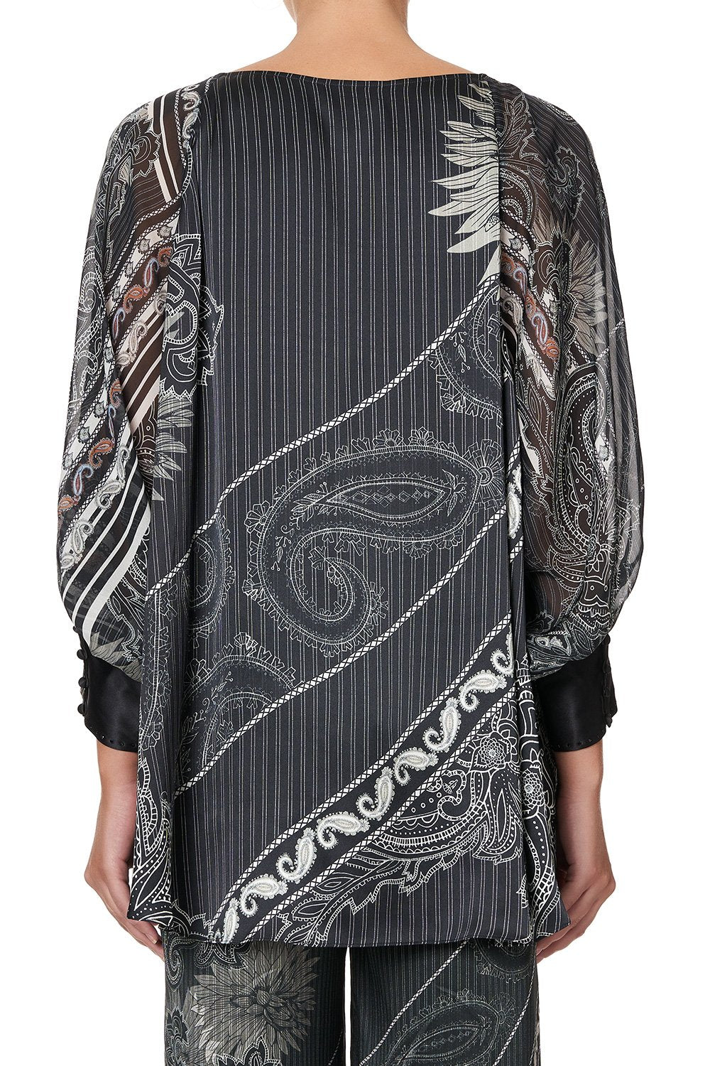 RAGLAN SLEEVE BUTTON UP TOP TALE OF THE FIRE BIRD