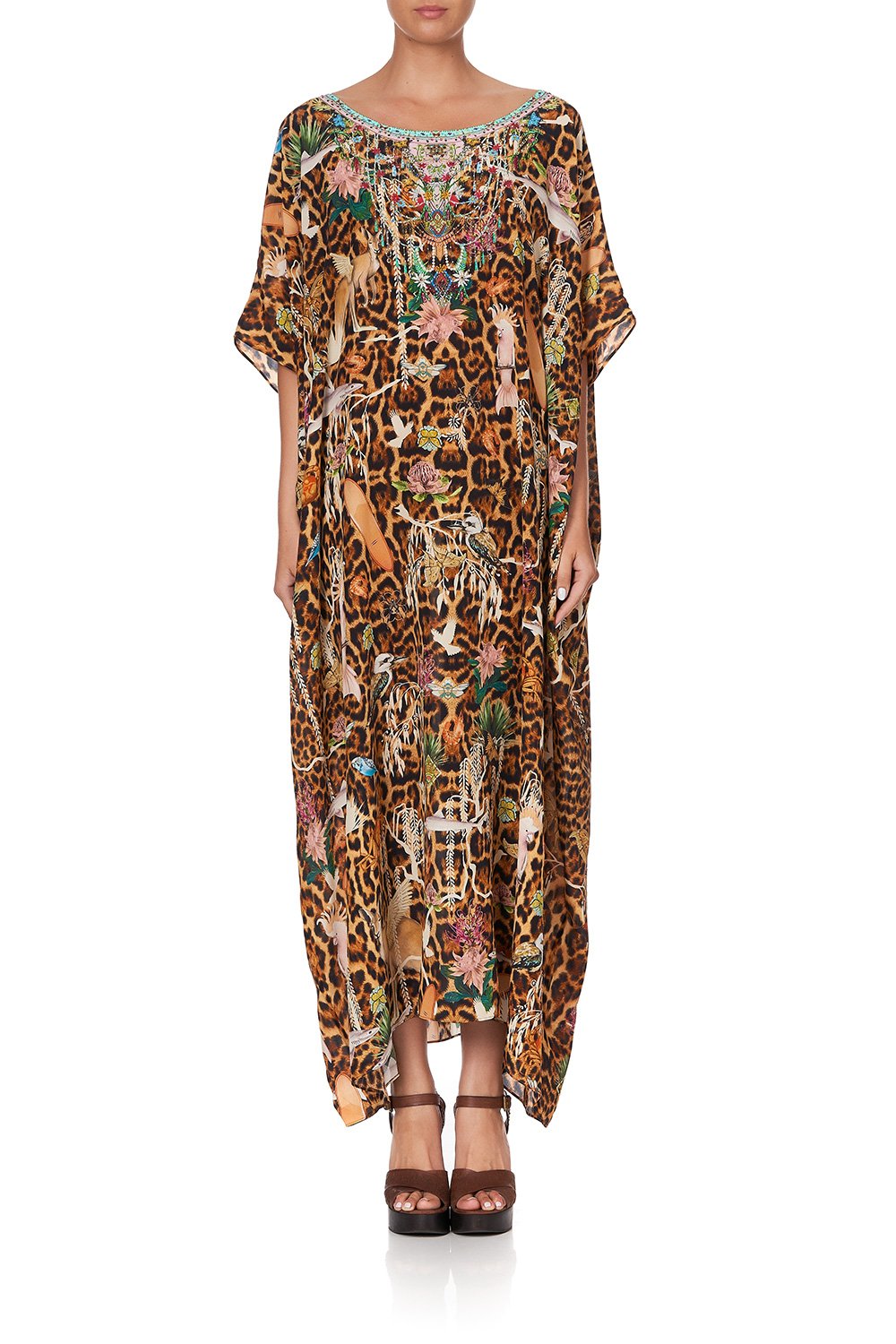 ROUND NECK KAFTAN FAUNA ELECTRO