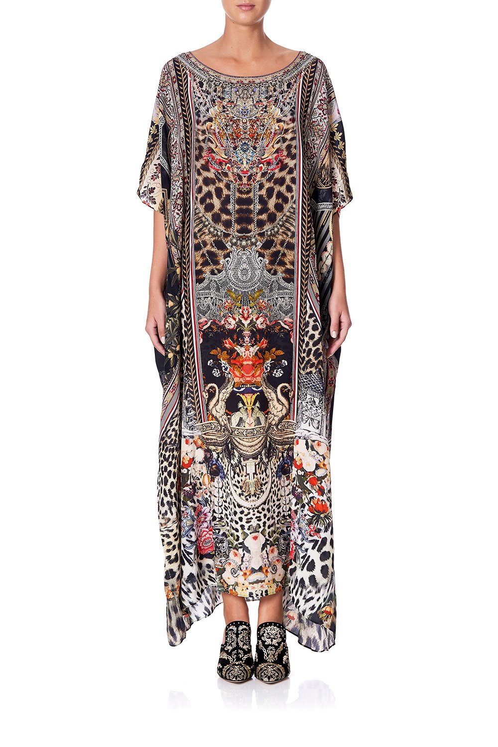 ROUND NECK KAFTAN MARAIS AT MIDNIGHT