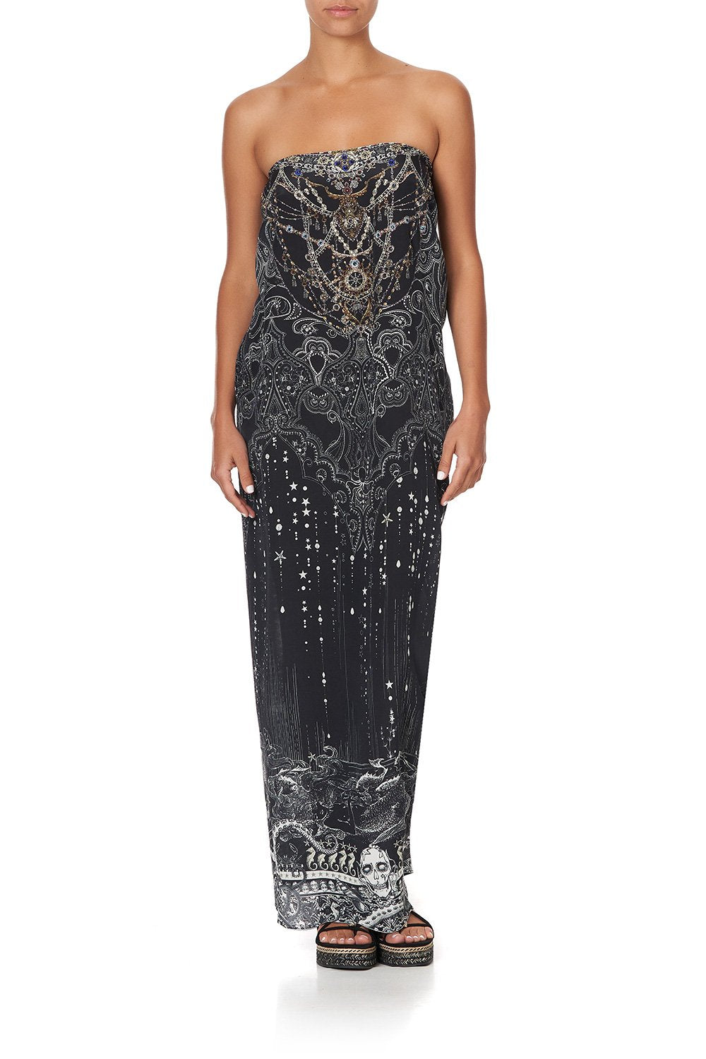 ROUND NECK KAFTAN MIDNIGHT PEARL