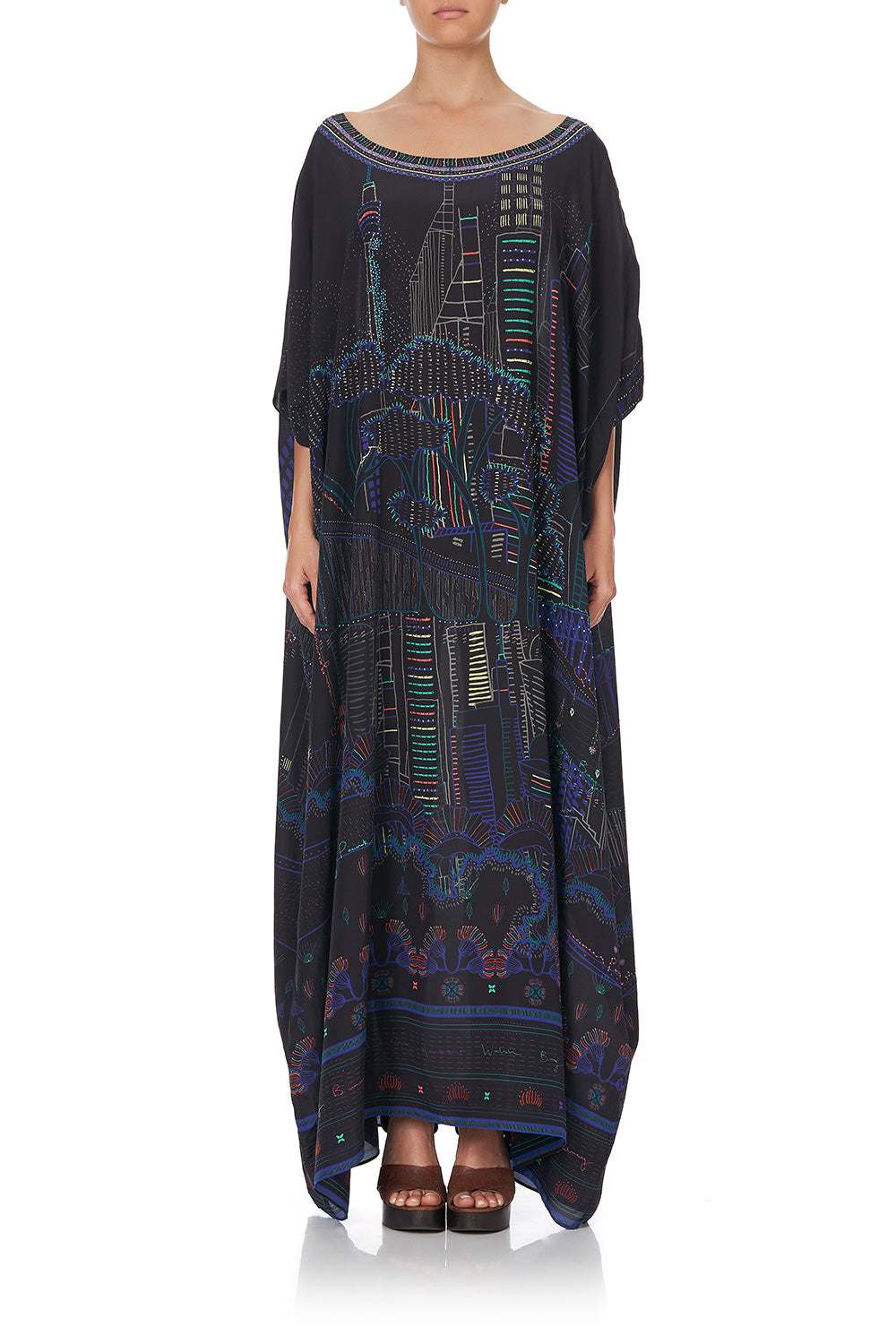 ROUND NECK KAFTAN NOCTURNAL NEONS