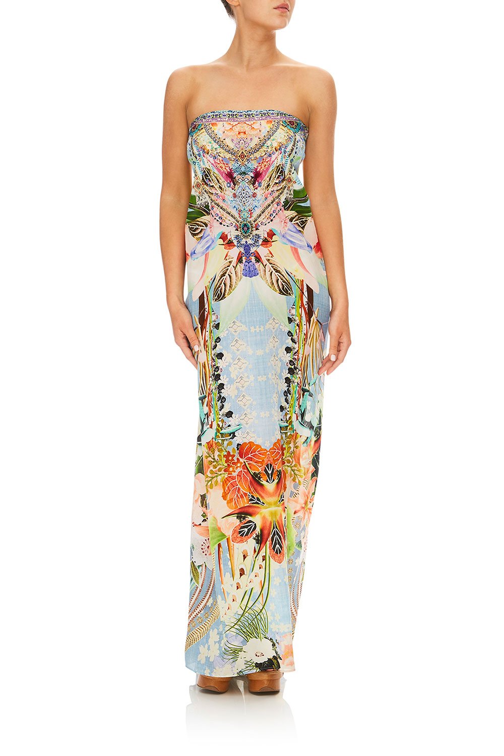 CAMILLA THE STILL ABYSS ROUND NECK KAFTAN