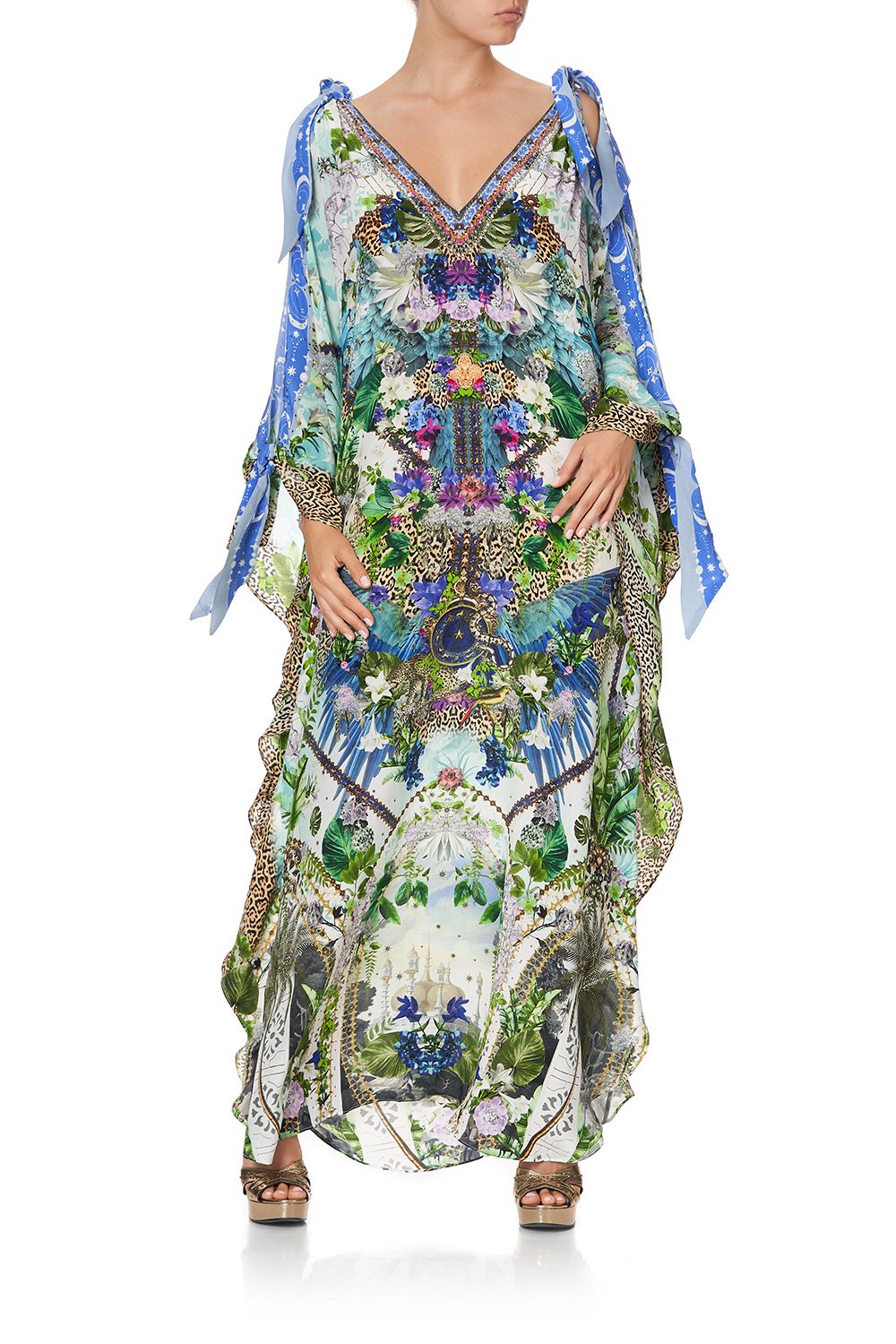 SCARF TIE KAFTAN MOON GARDEN