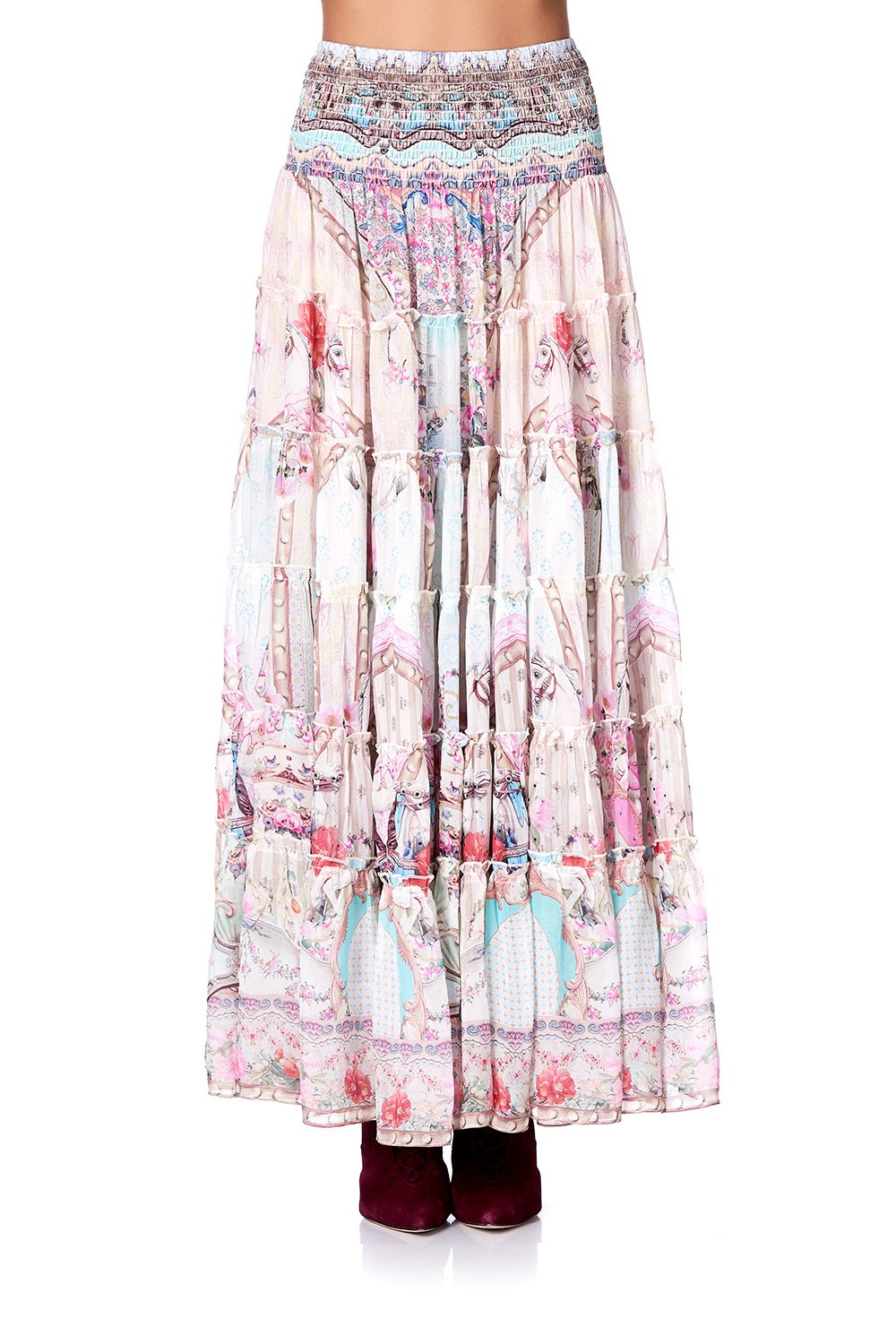 SHEER TIERED CIRCLE SKIRT CAROUSEL MADEMOISELLE