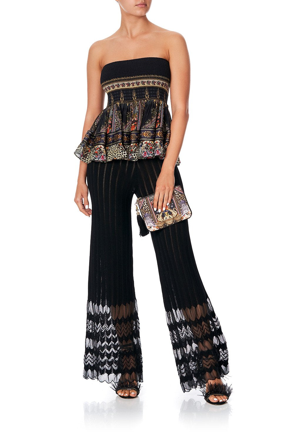 SHORT SHIRRED SKIRT MARAIS AT MIDNIGHT