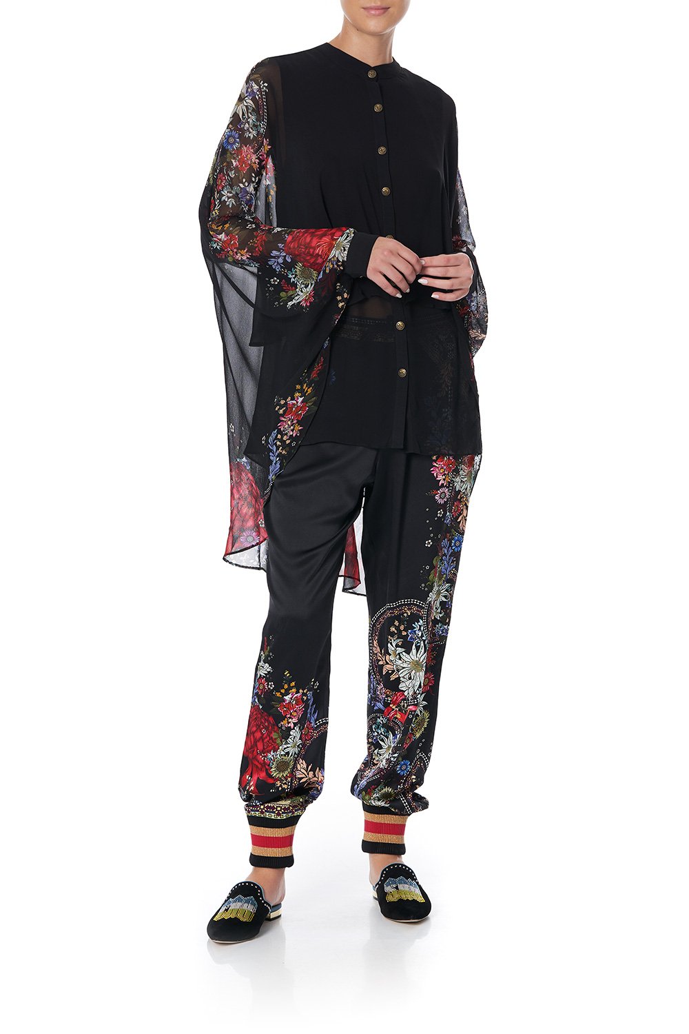 DRAPED BUTTON FRONT BLOUSE MS MATILDA