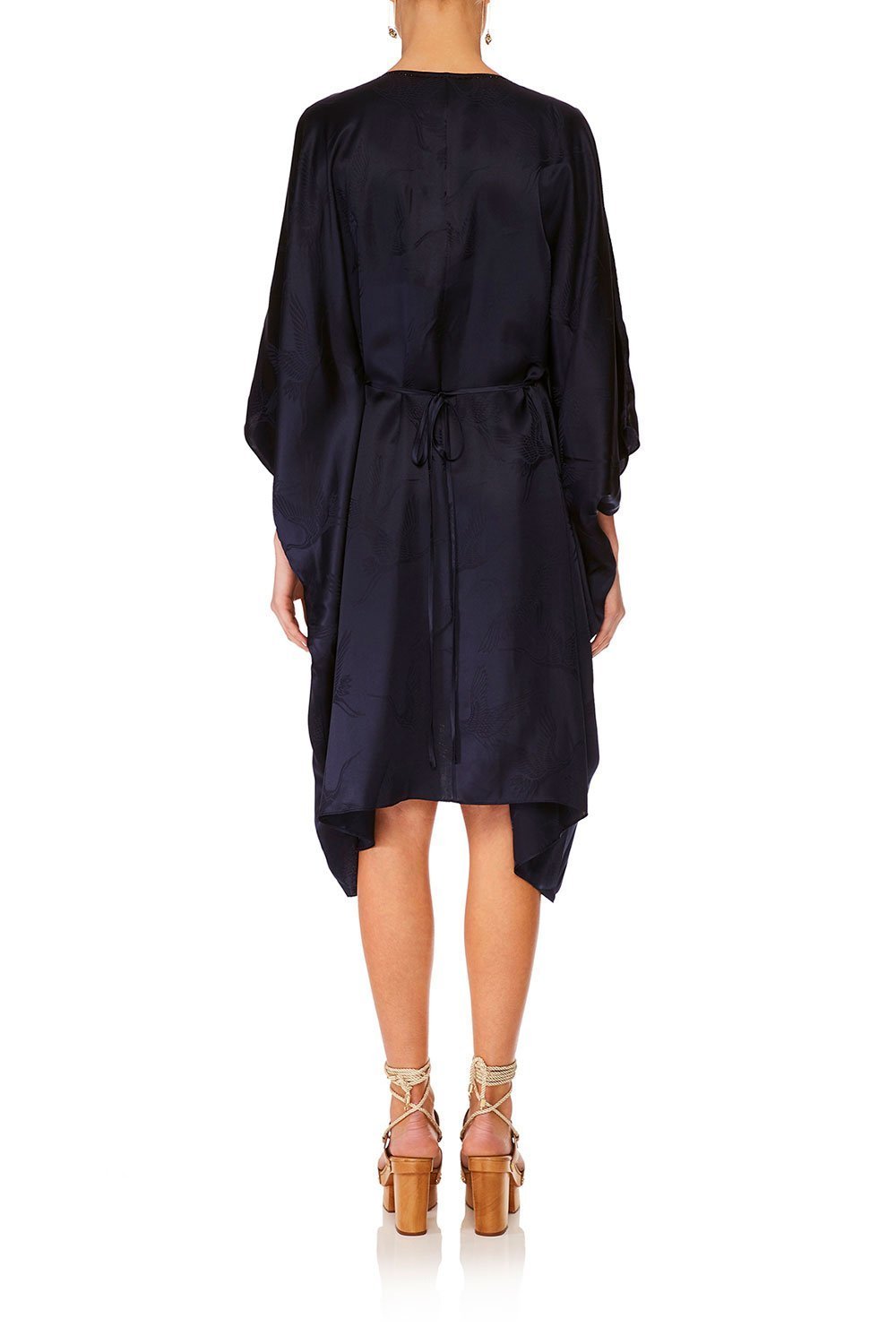 CAMILLA SOLID NAVY SHORT KAFTAN W HARDWARE