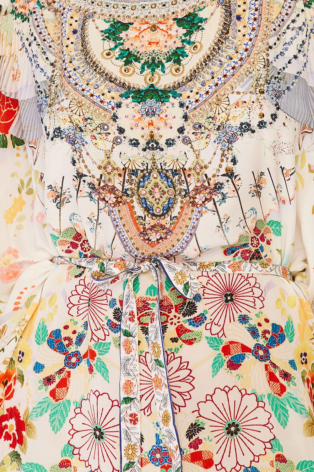 CAMILLA TIME AFTER TIME SHORT KAFTAN W SHEER SLEEVE