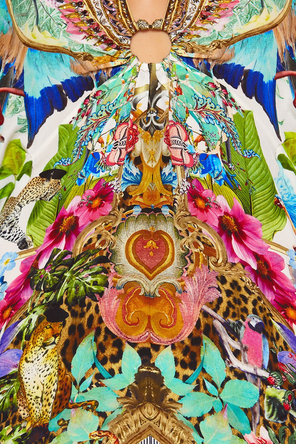 CAMILLA SHORT KAFTAN WITH HARDWARE CHAMPAGNE COAST