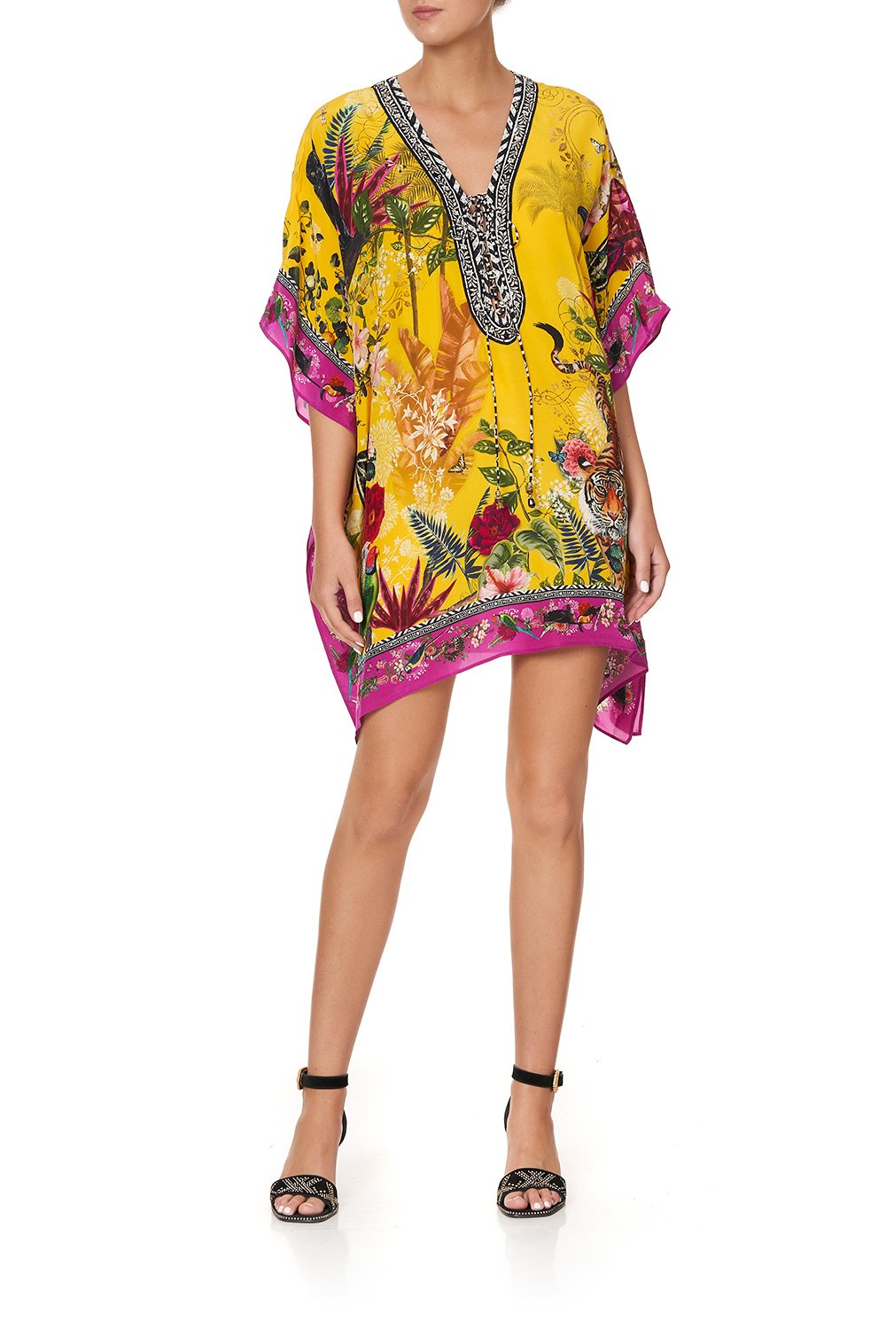 SHORT LACE UP KAFTAN SAFFRON MOON