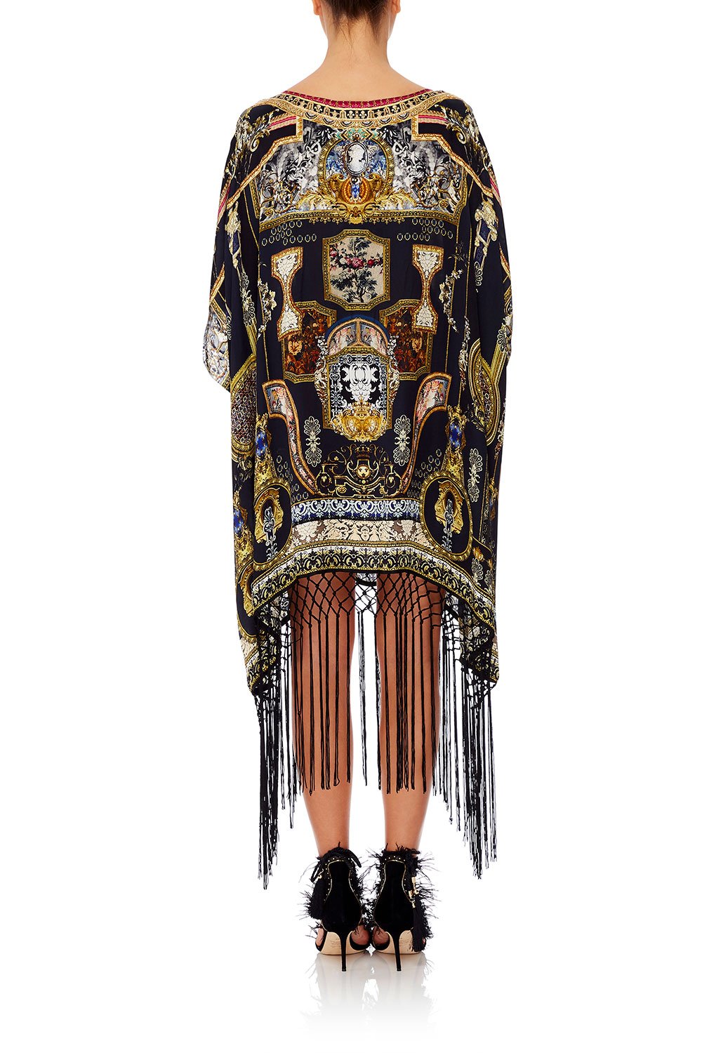 CAMILLA SHORT ROUND NECK KAFTAN MIDNIGHT MEETING