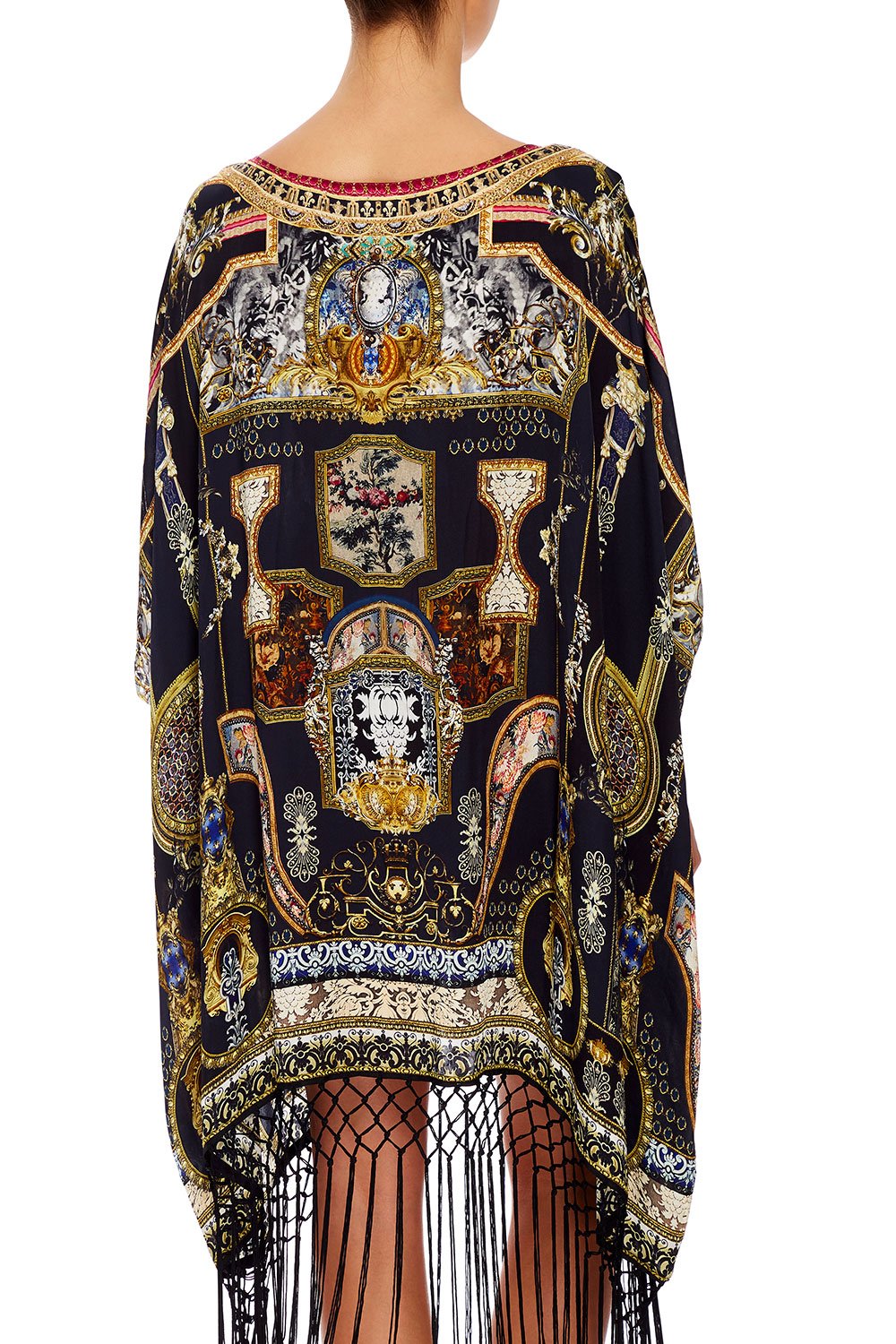 CAMILLA SHORT ROUND NECK KAFTAN MIDNIGHT MEETING