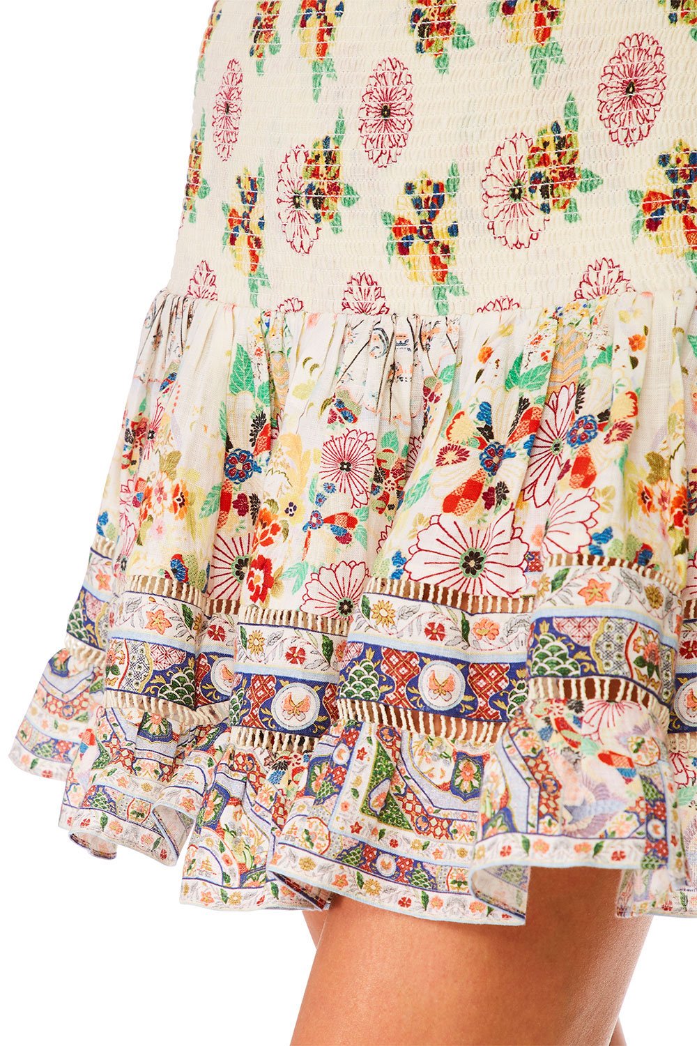 CAMILLA TIME AFTER TIME SHORT SHIRRED SKIRT