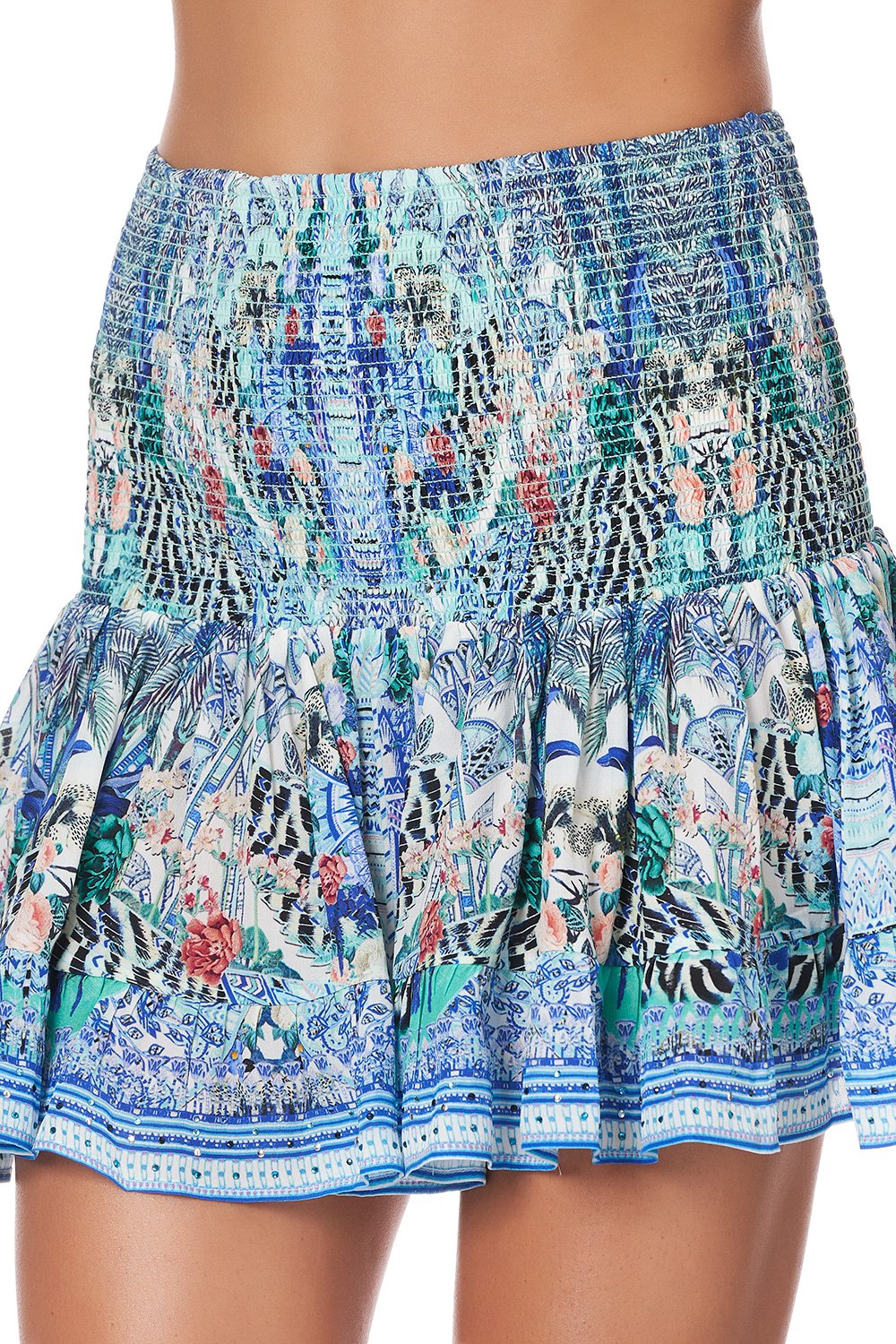 SHORT SHIRRED SKIRT WINGS OF LUXOR