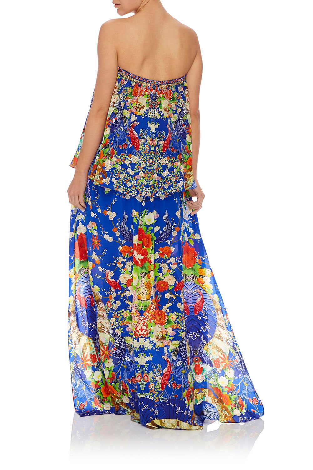 CAMILLA SKIRT W/ PINTUCK WAISTBAND PLAYING KOI