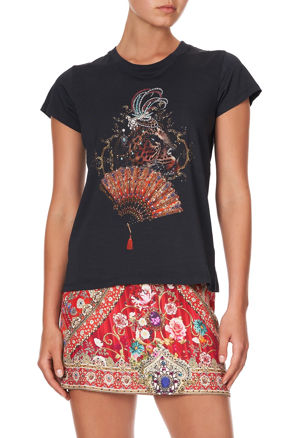 SLIM FIT ROUND NECK T-SHIRT CAMEOS CAN CAN