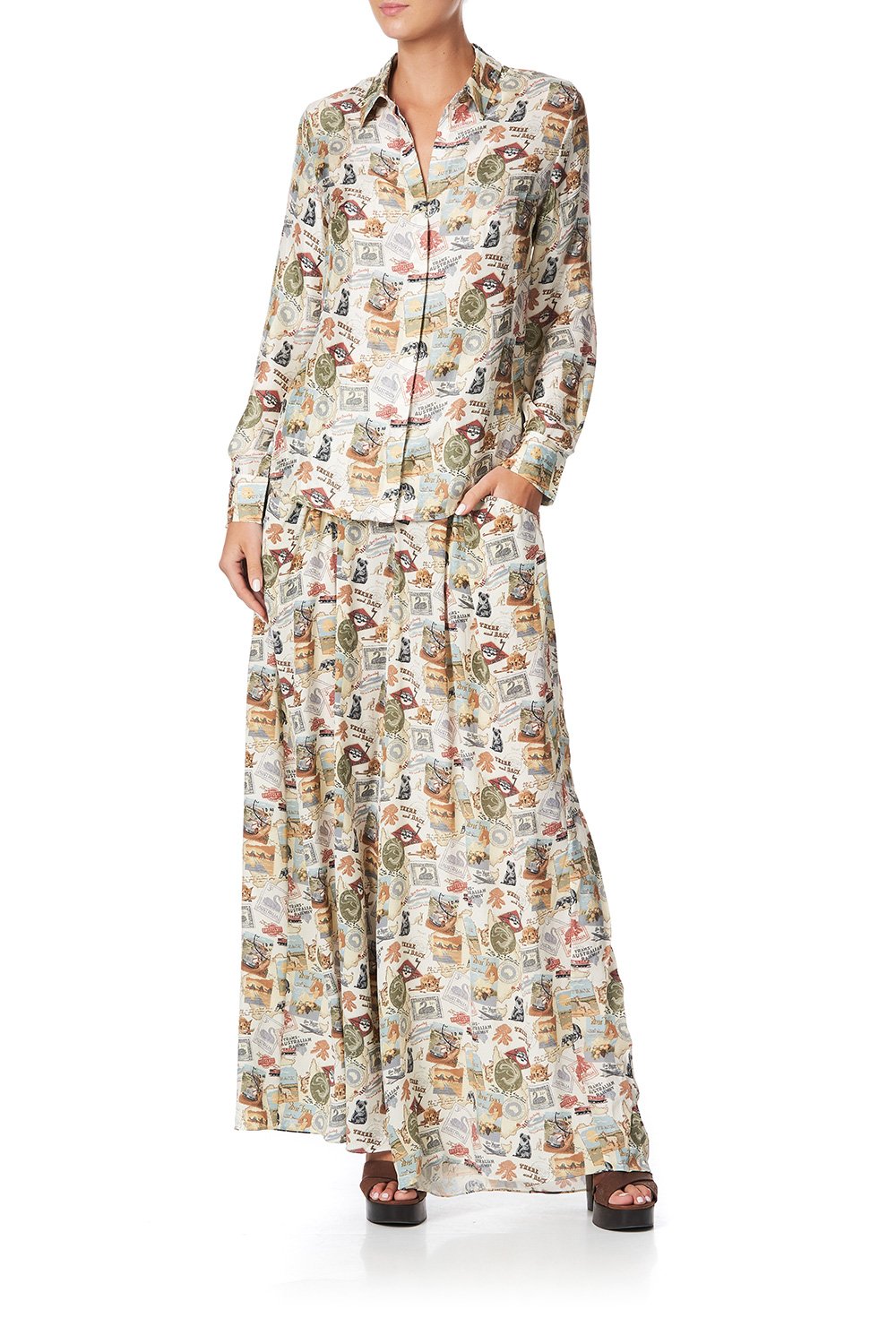 SLIM FIT LONG SLEEVE SHIRT WISH YOU WERE HERE