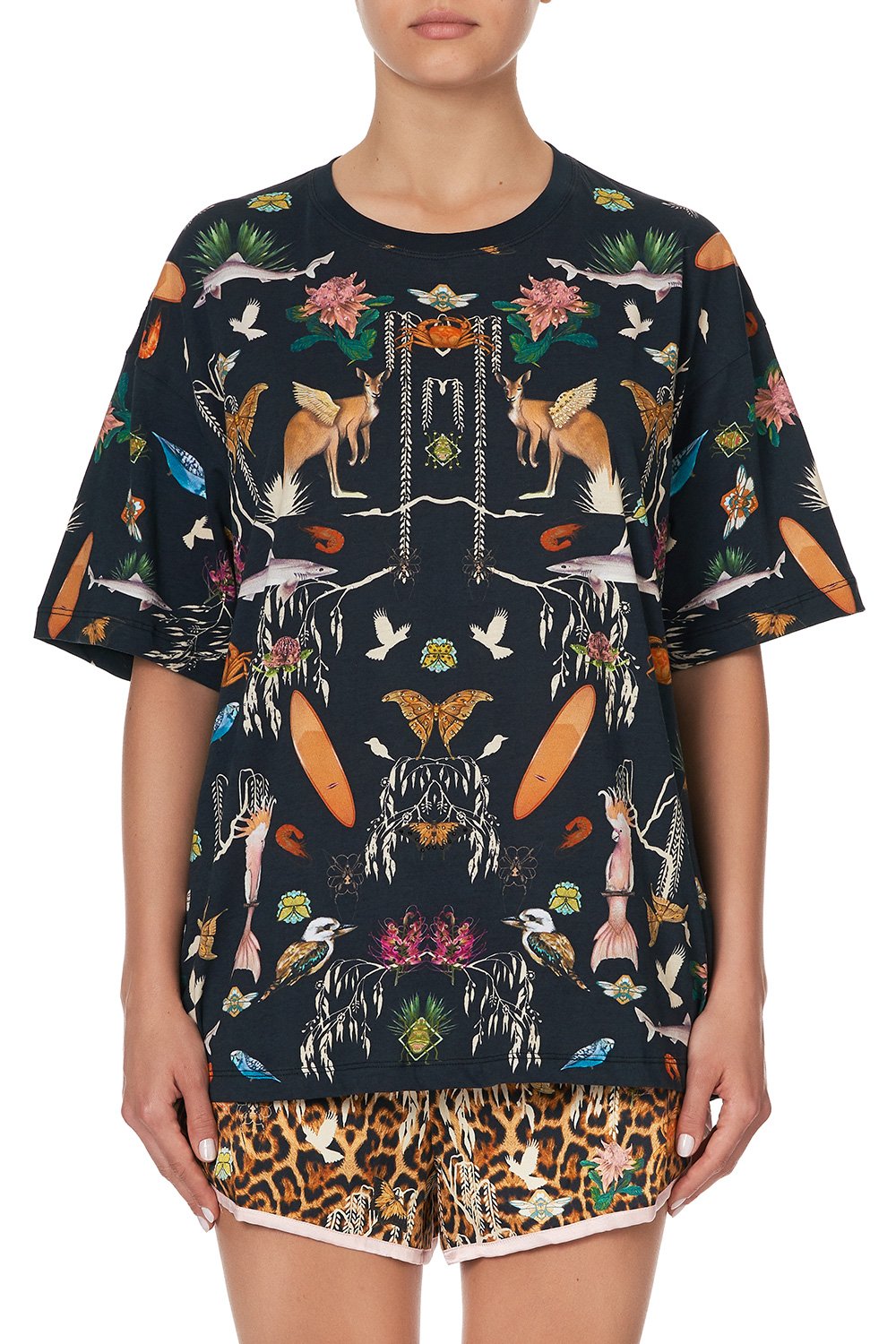 SLIM FIT ROUND NECK T-SHIRT FAUNA ELECTRO