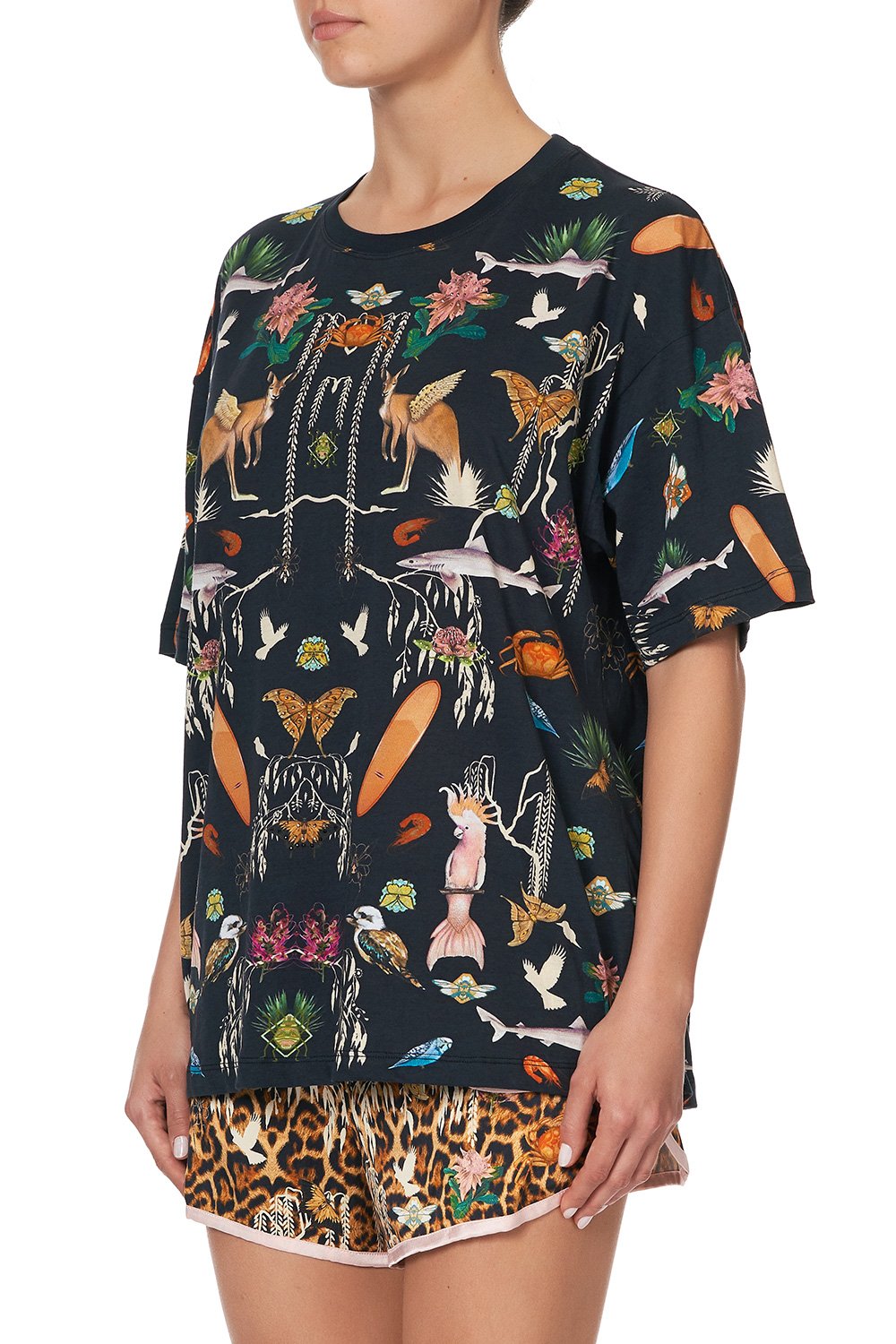 SLIM FIT ROUND NECK T-SHIRT FAUNA ELECTRO