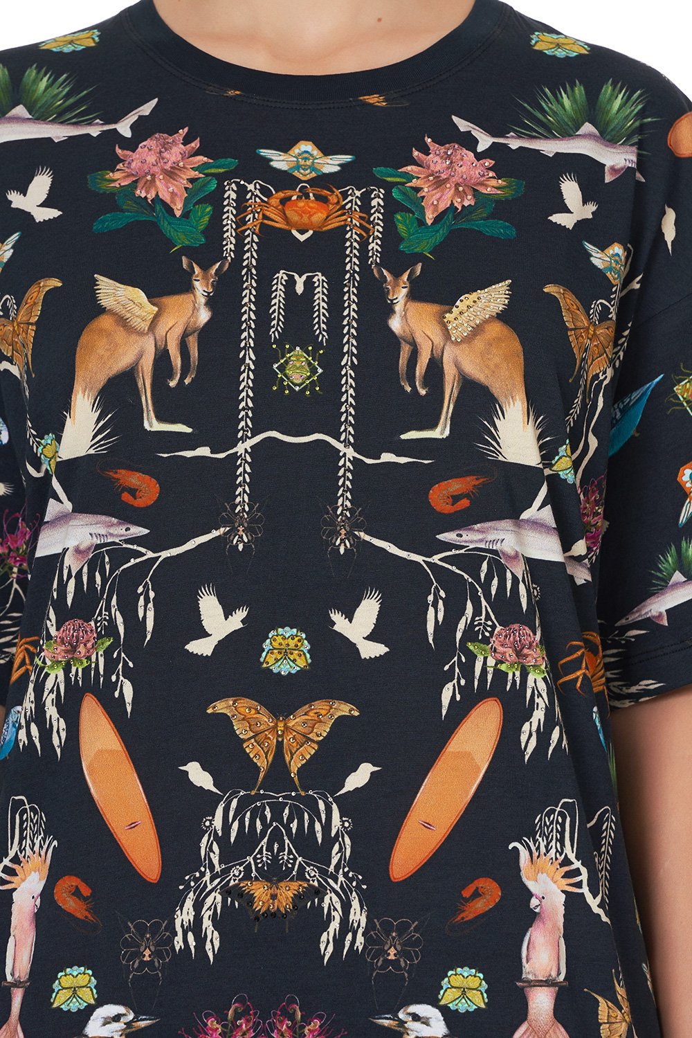 SLIM FIT ROUND NECK T-SHIRT FAUNA ELECTRO