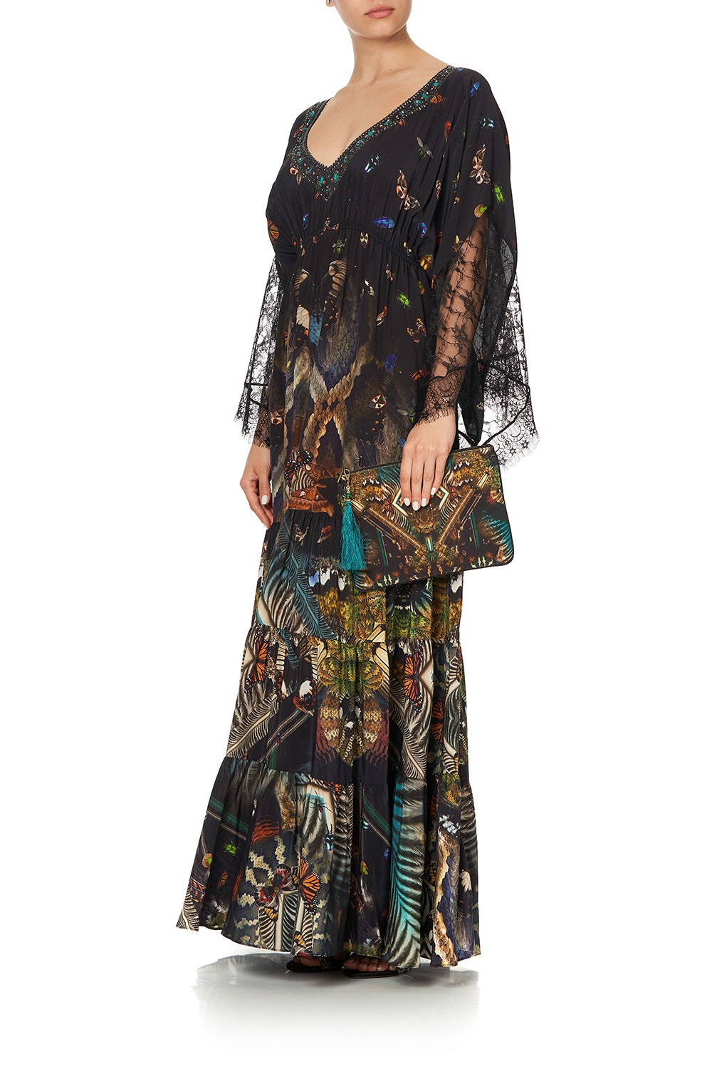 PANEL DRESS WITH LACE SLEEVE MATERNAL INSTINCT