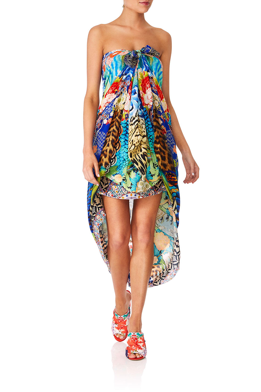 CAMILLA SPACE COWGIRL ROUND NECK KAFTAN