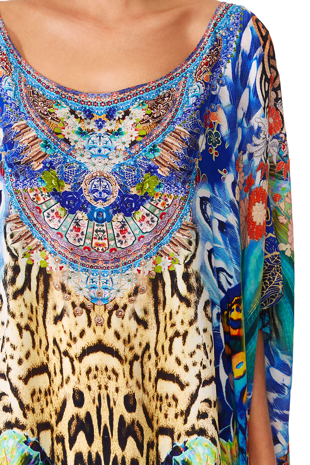 CAMILLA SPACE COWGIRL ROUND NECK KAFTAN