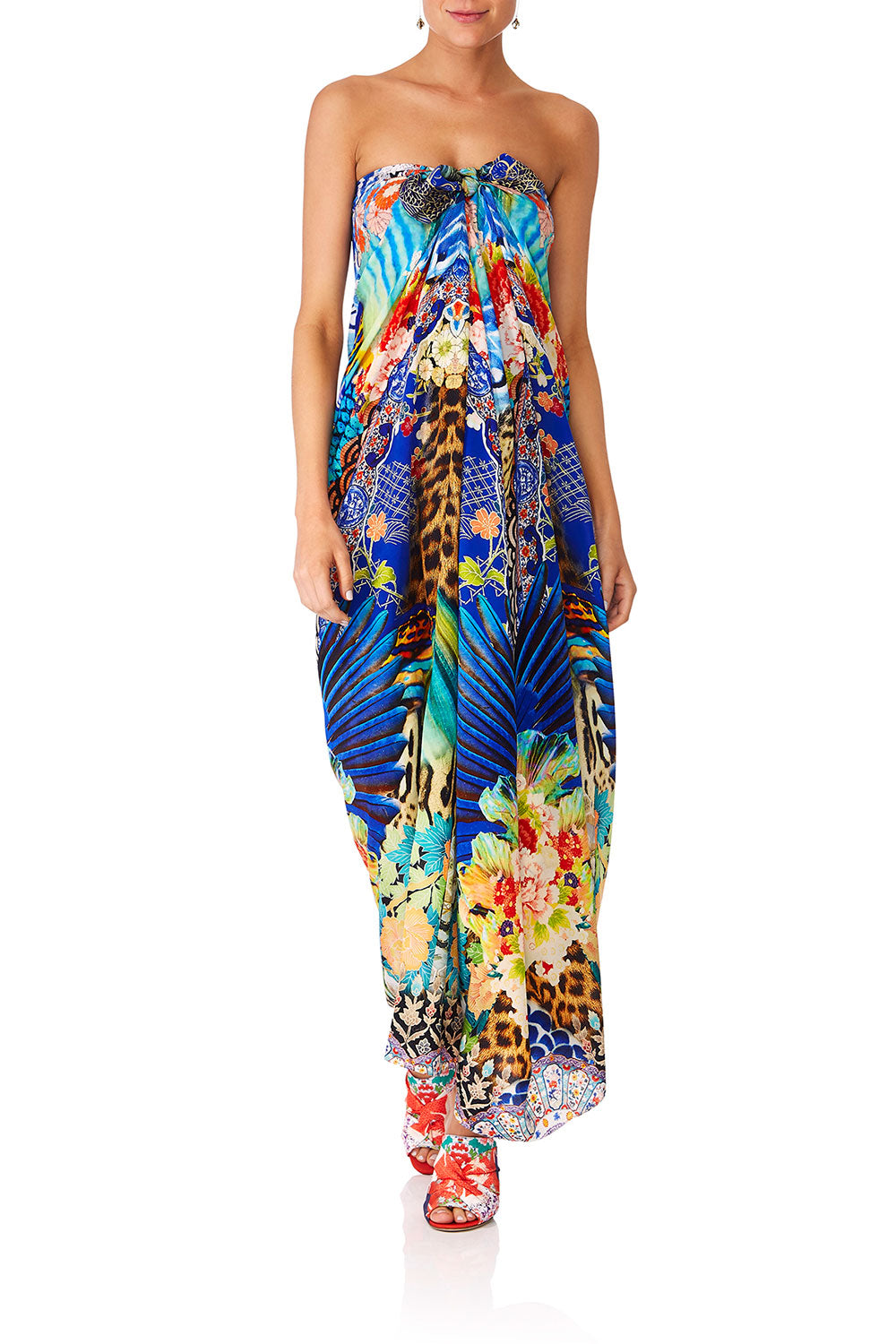 CAMILLA SPACE COWGIRL ROUND NECK KAFTAN