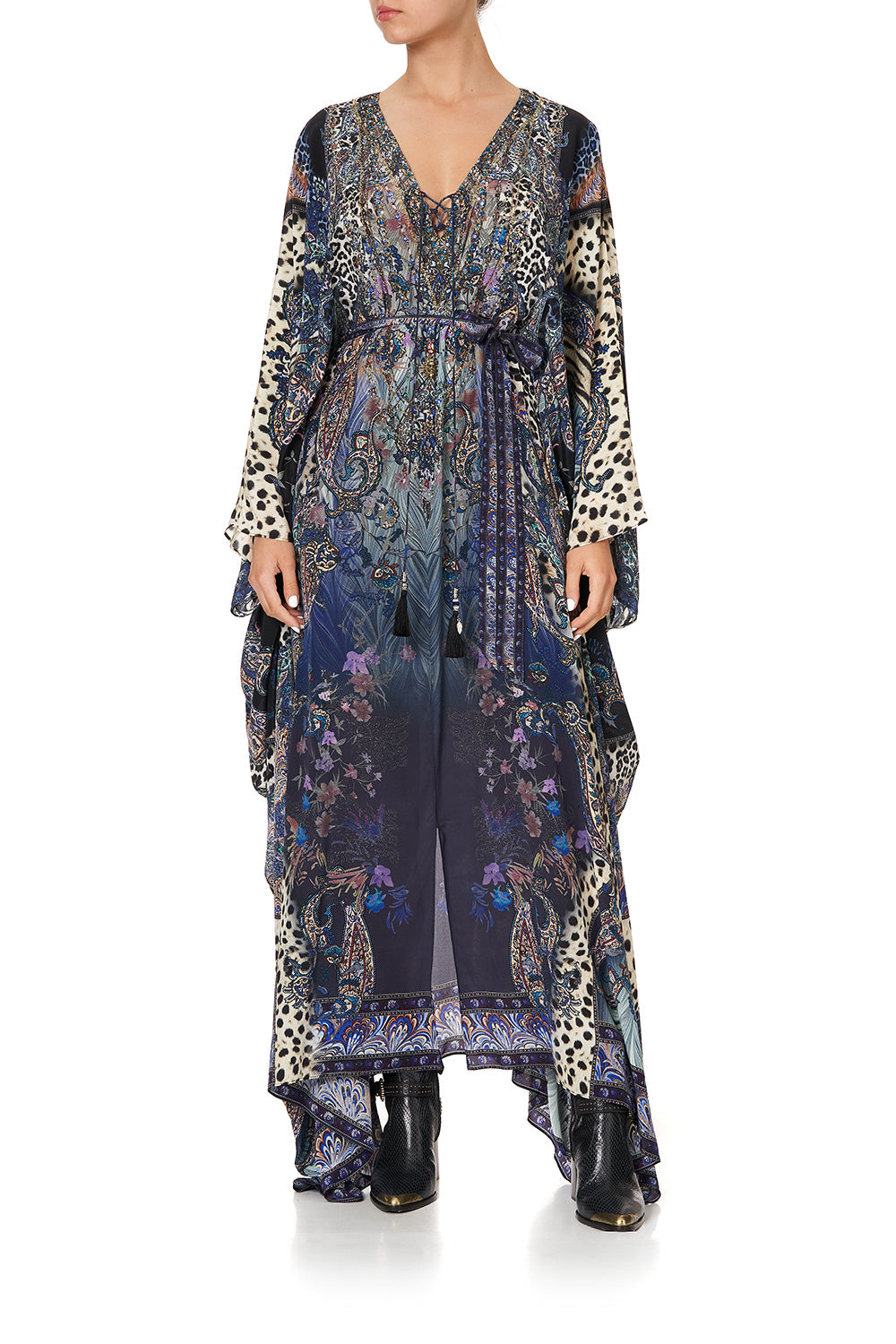 SPLIT HEM LACE UP KAFTAN FESTIVAL EXPRESS