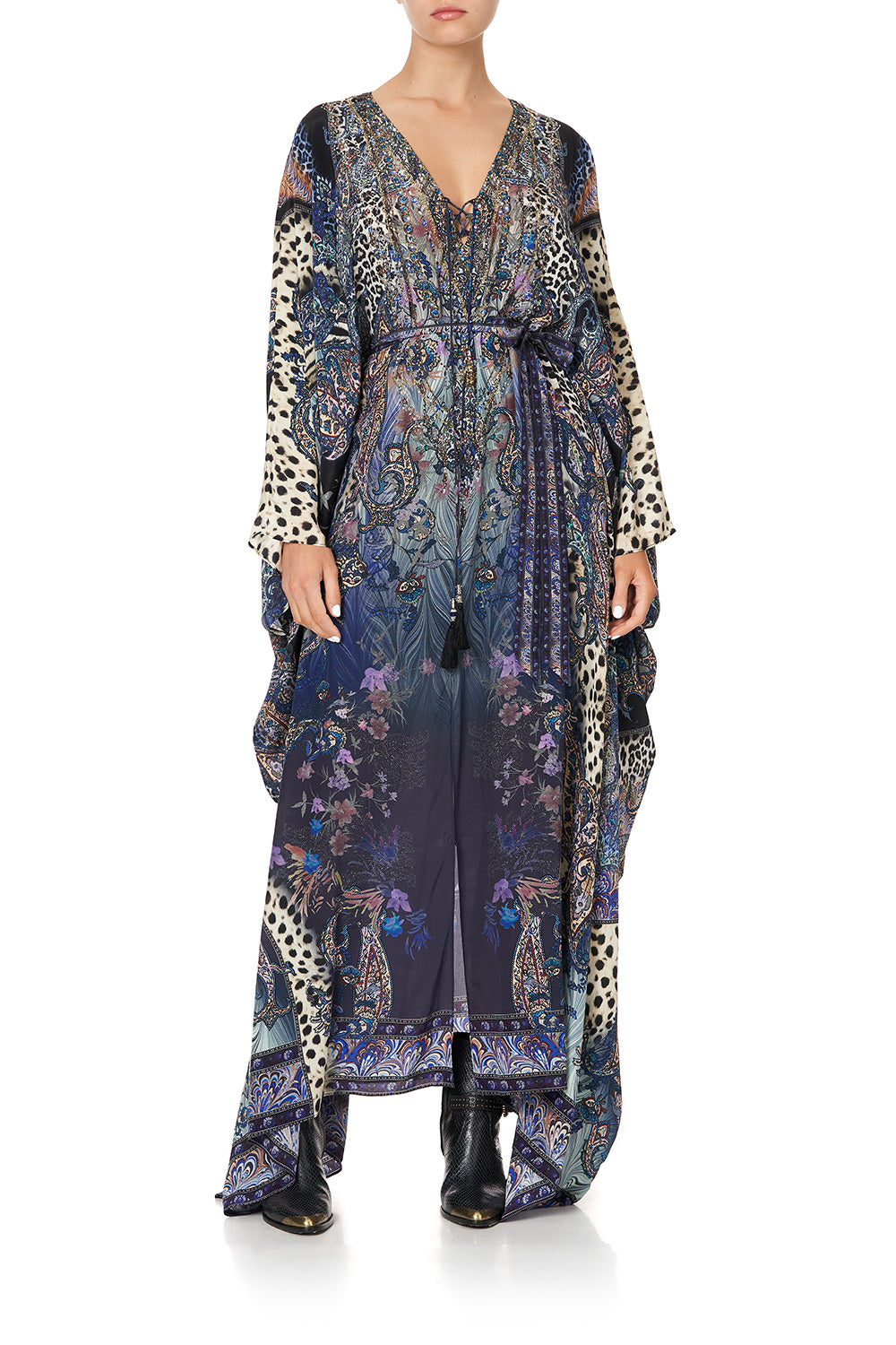 SPLIT HEM LACE UP KAFTAN FESTIVAL EXPRESS