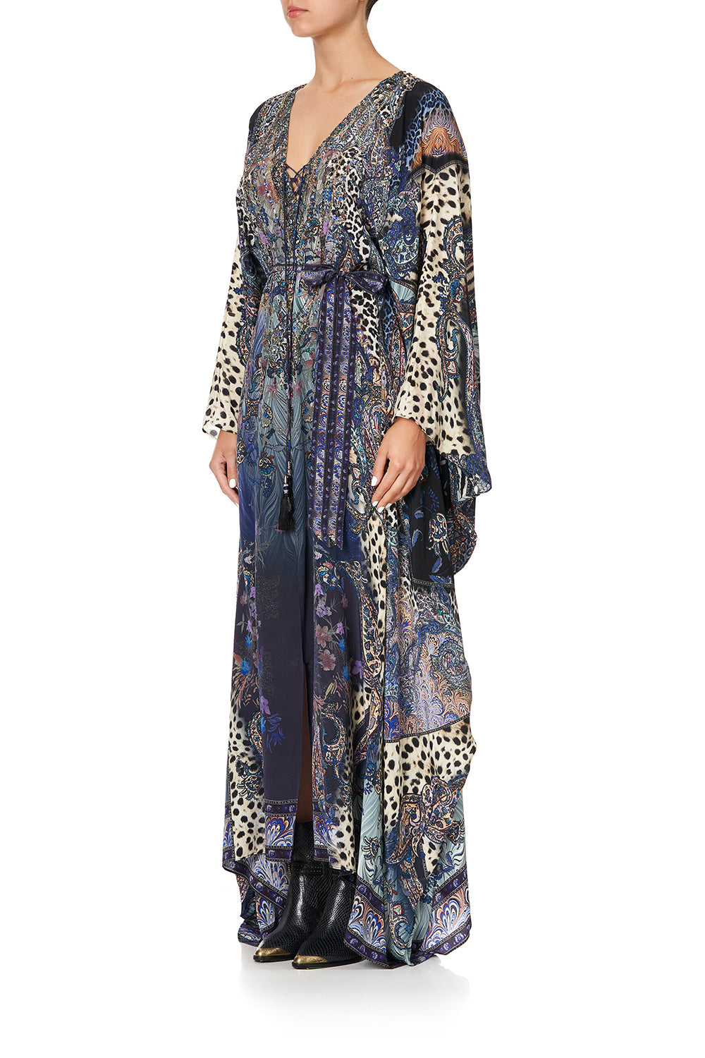 SPLIT HEM LACE UP KAFTAN FESTIVAL EXPRESS