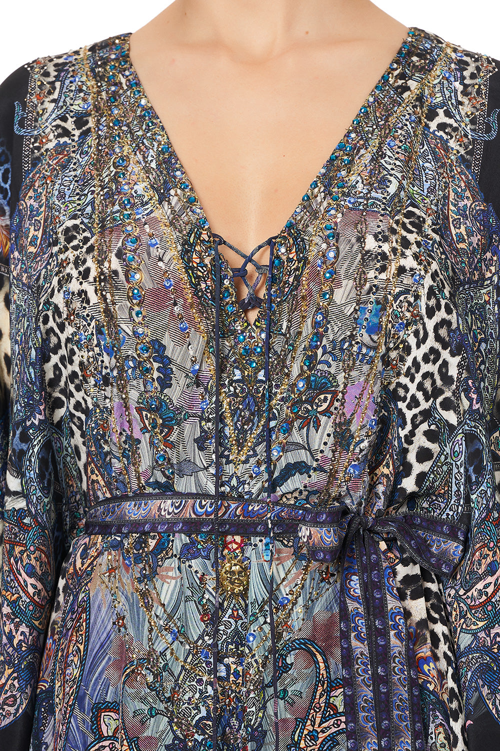 SPLIT HEM LACE UP KAFTAN FESTIVAL EXPRESS