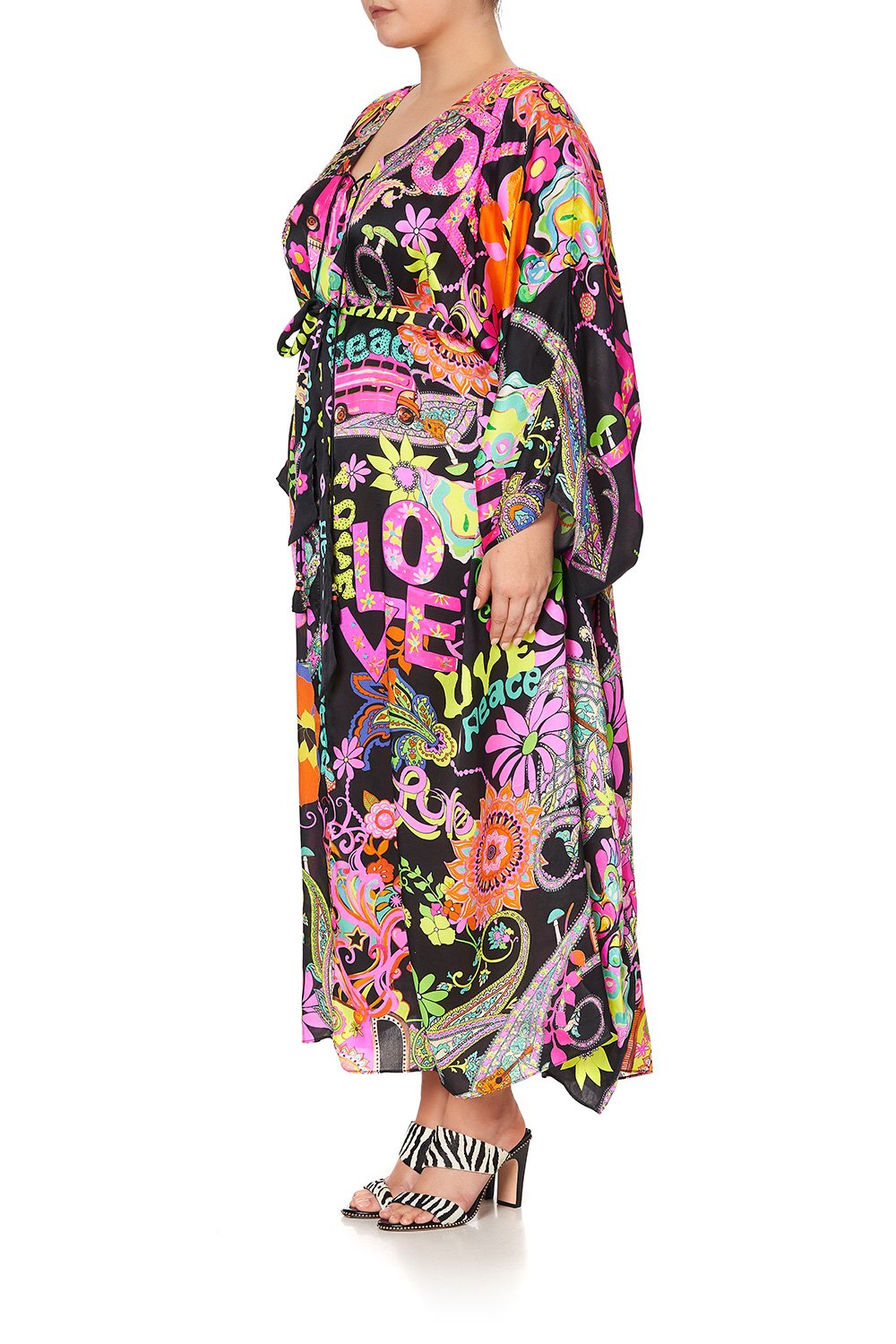 SPLIT HEM LACE UP KAFTAN PEACE LOVE AND HAIR