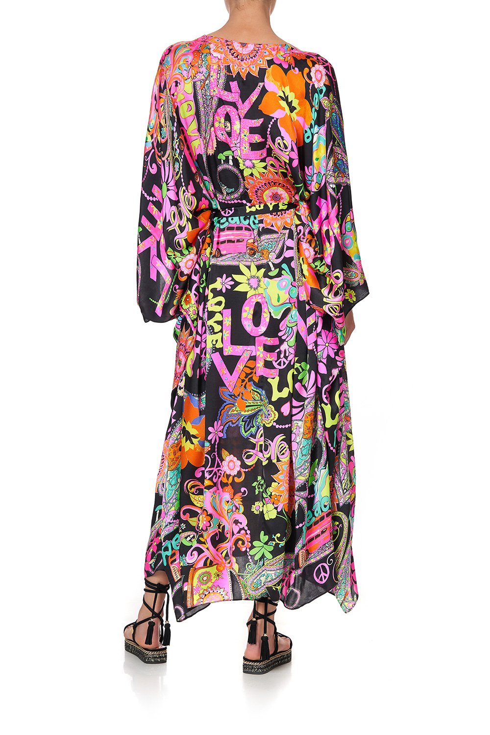 SPLIT HEM LACE UP KAFTAN PEACE LOVE AND HAIR