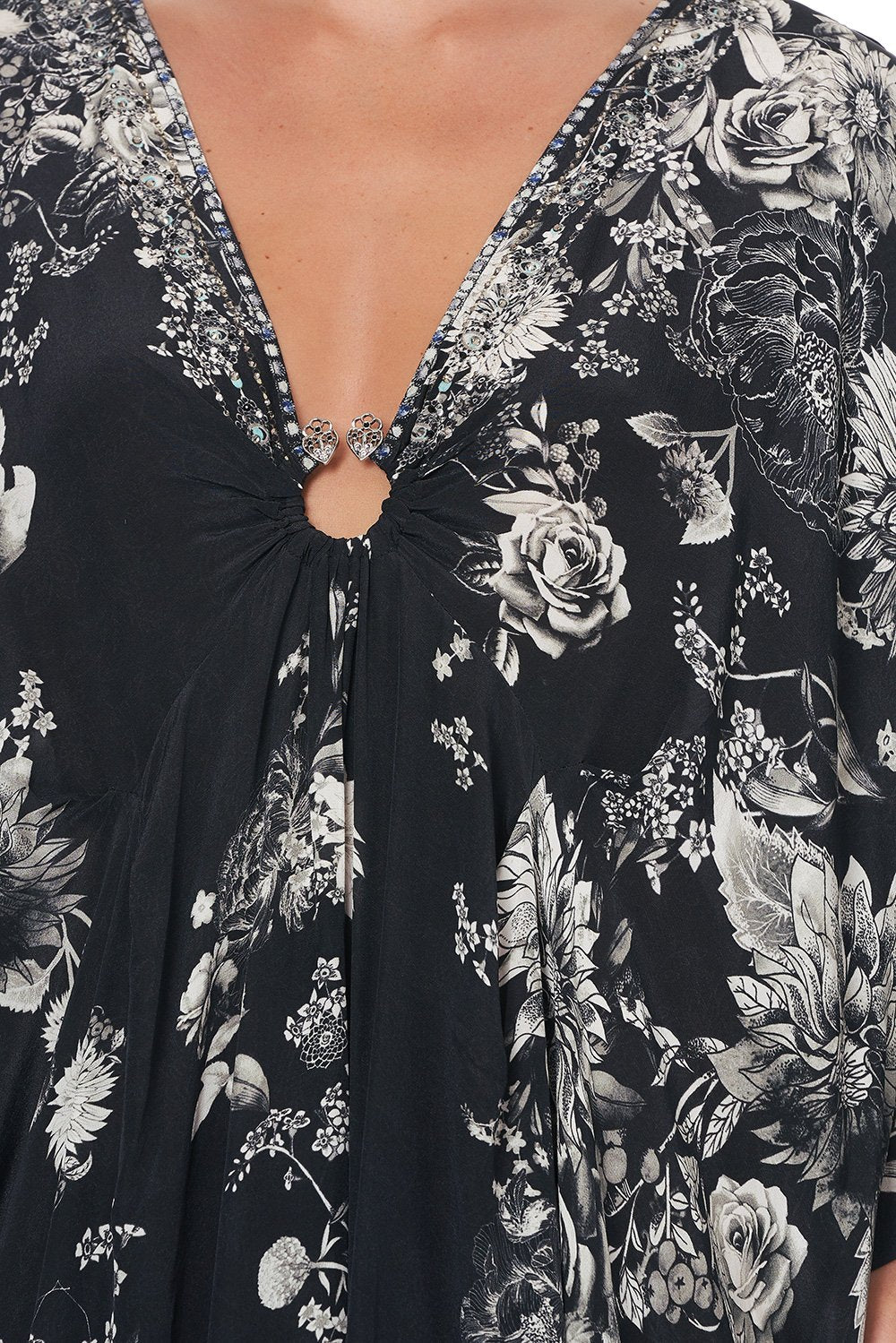 SPLIT SLEEVE KAFTAN WITH HARDWARE MOONSHINE BLOOM